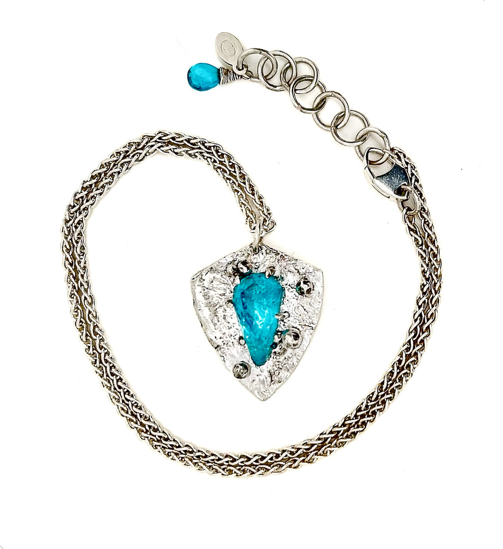 Ancient Apatite Shield Necklace