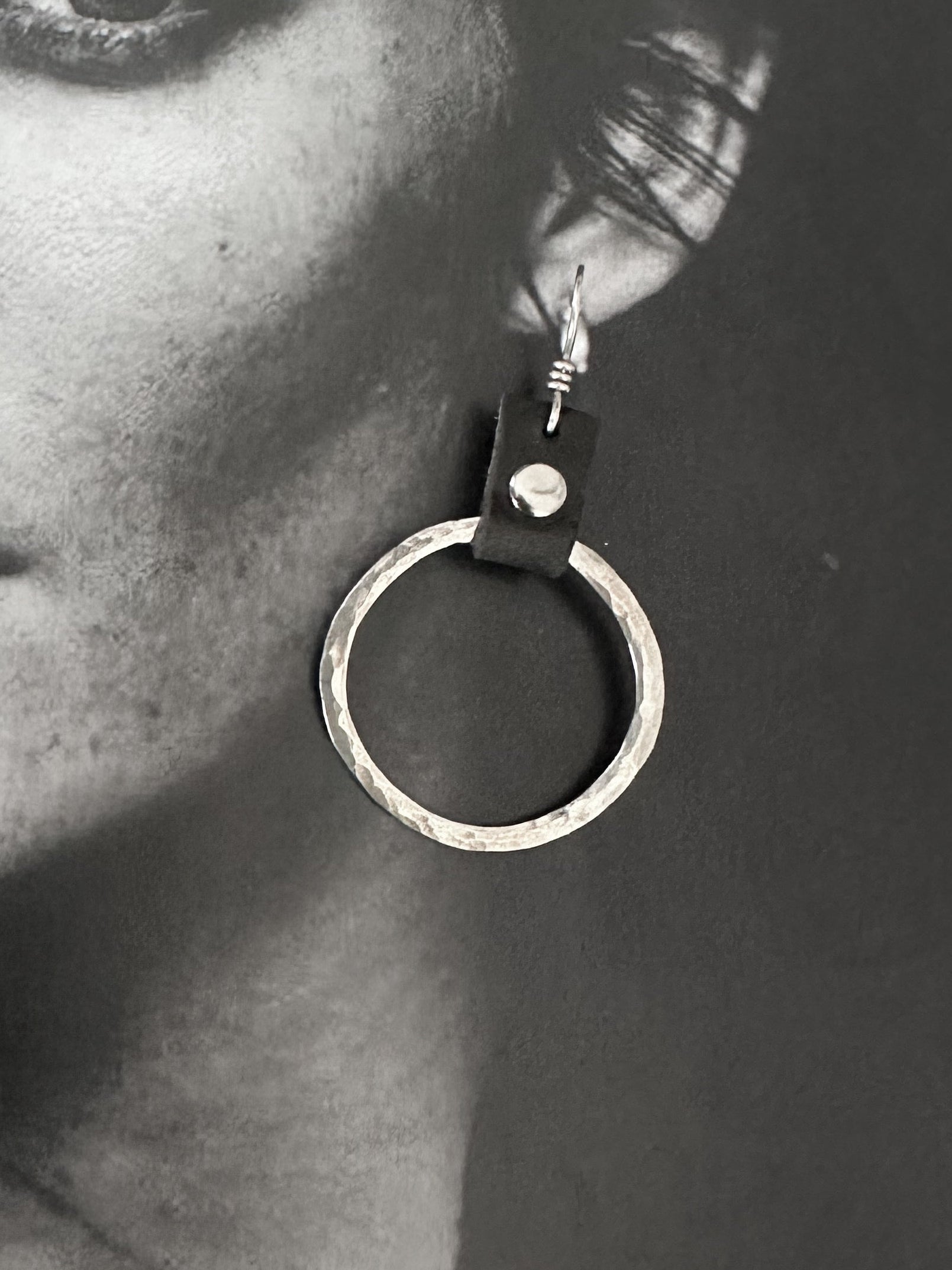 Take the Lead Earrings- Black Leather Edition