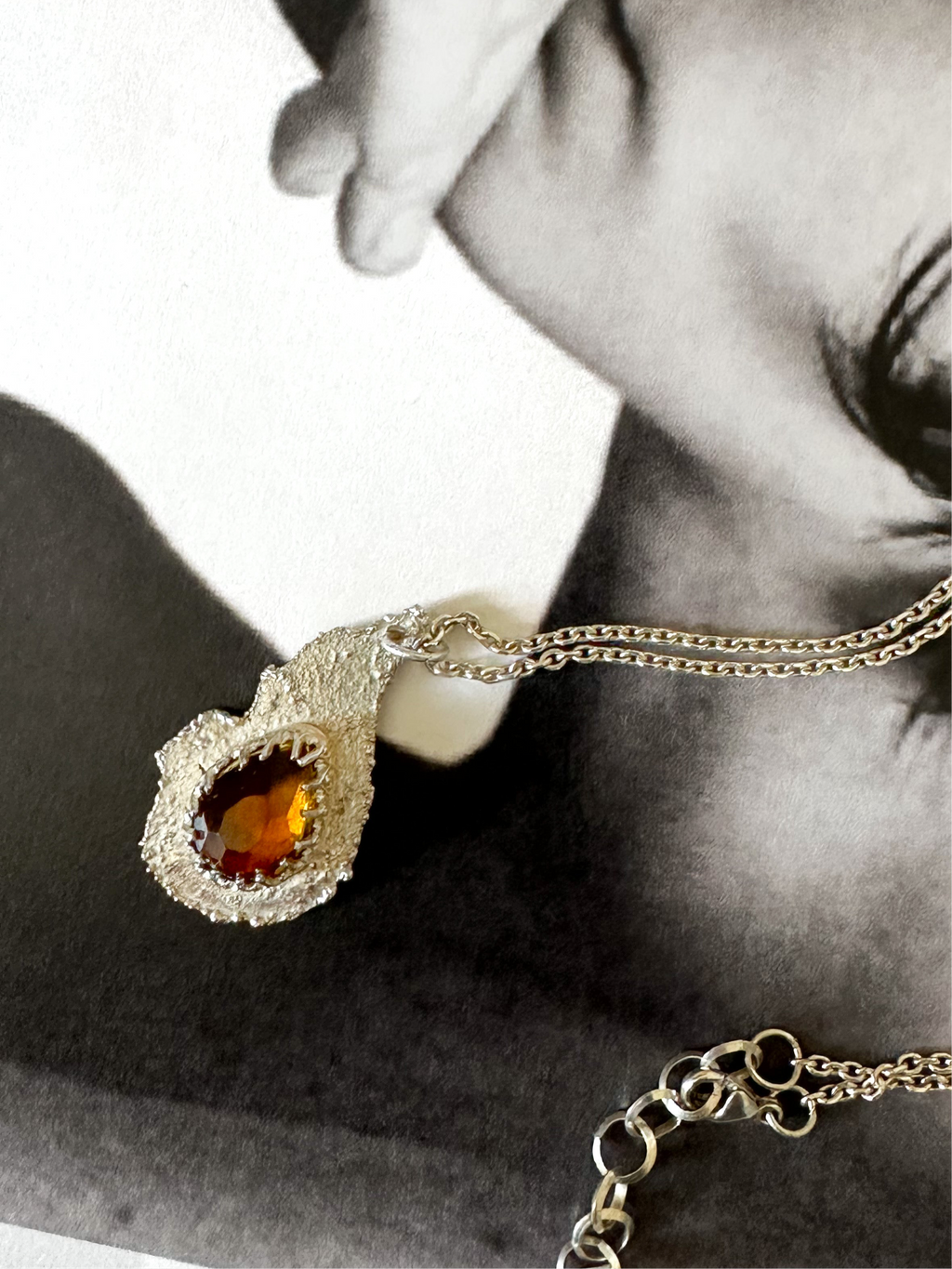 Deep Citrine Drop Necklace