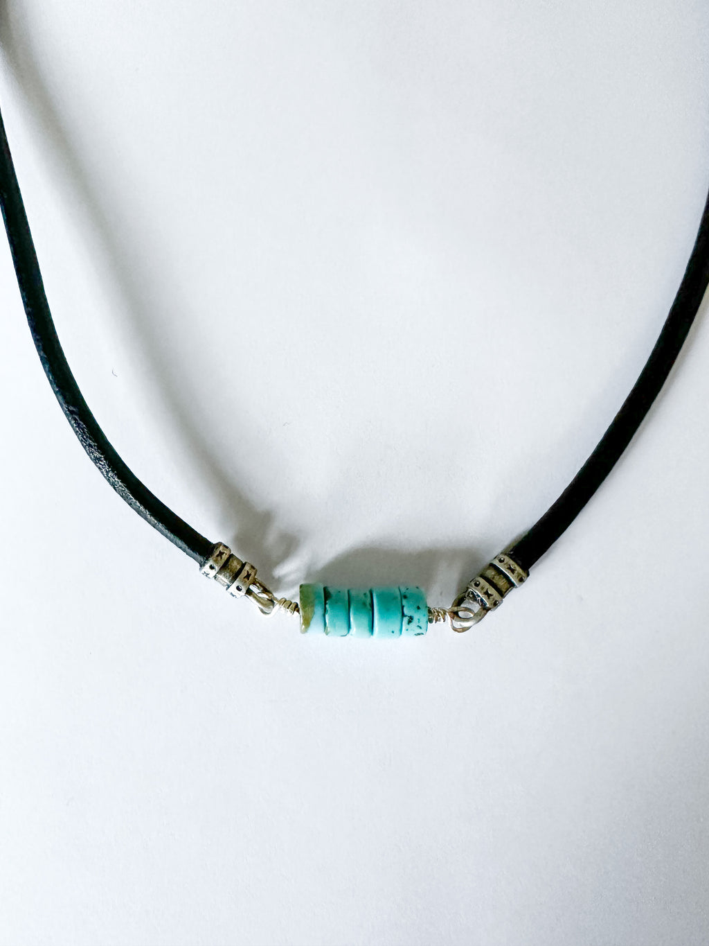 Turquoise and Leather Necklace