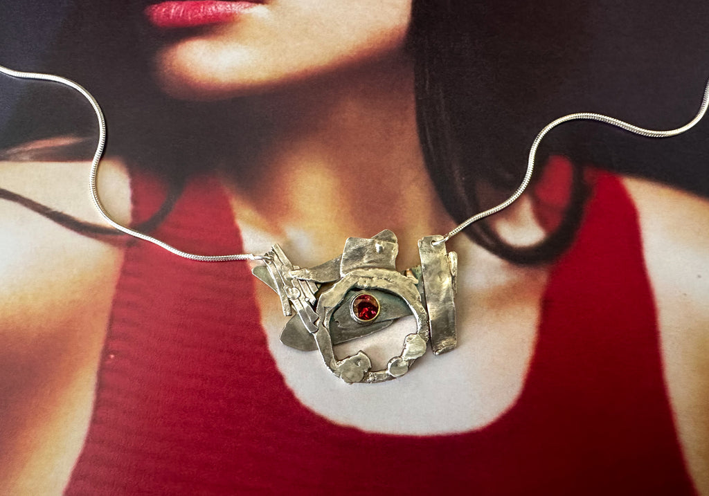 Defiant Future Necklace with Garnet