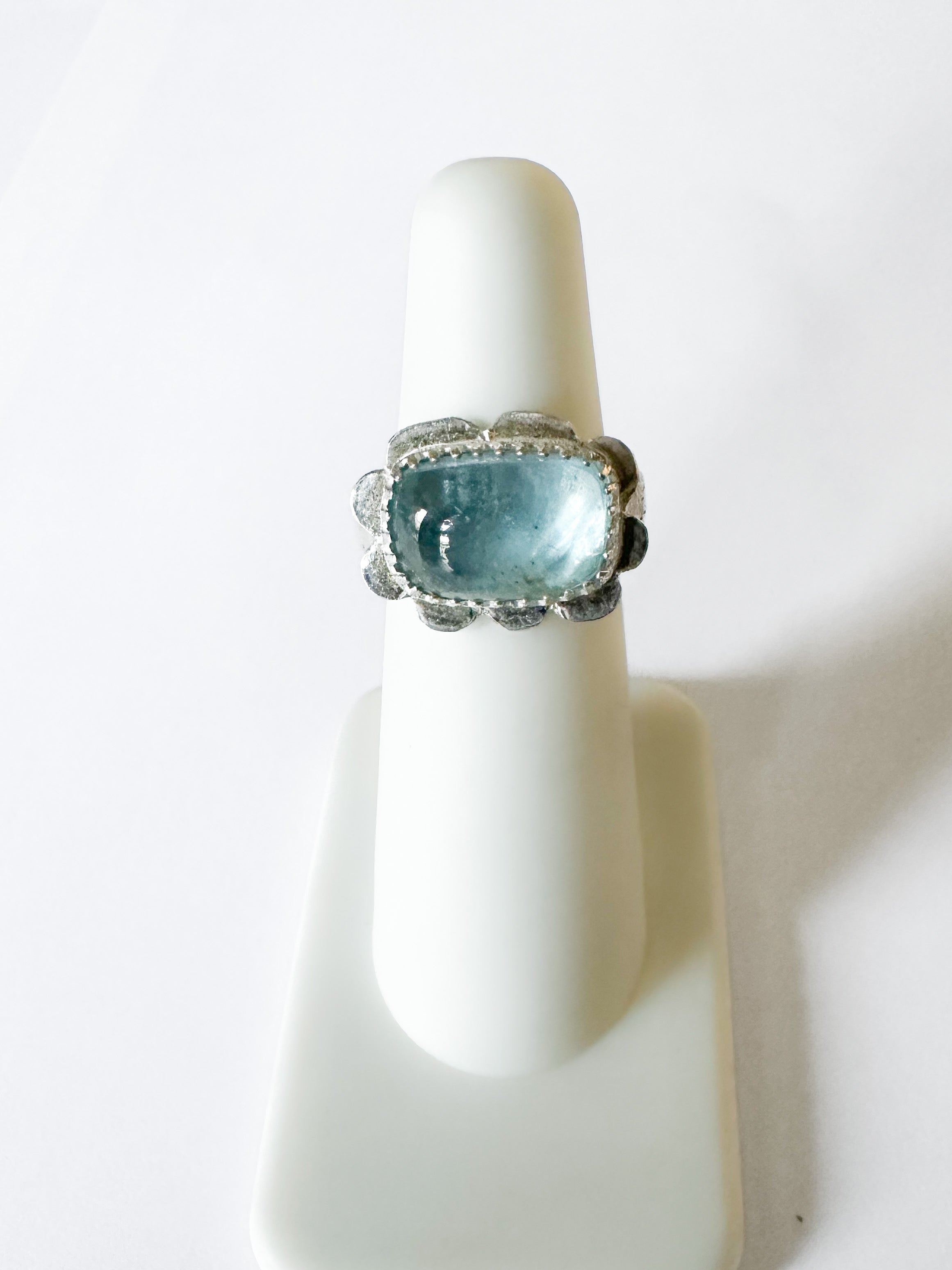 Aquamarine Spring Ring