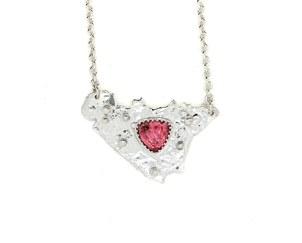 Ancient Shield Necklace - Pink Tourmaline