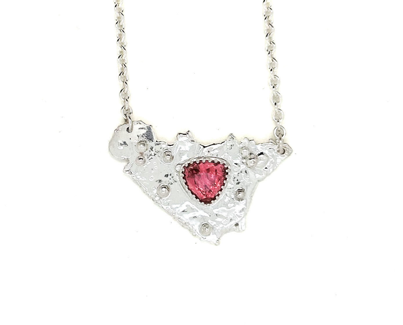 Ancient Shield Necklace - Pink Tourmaline