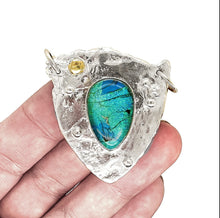 Load image into Gallery viewer, Ancient Shield Necklace in Monarch Opal- Flora