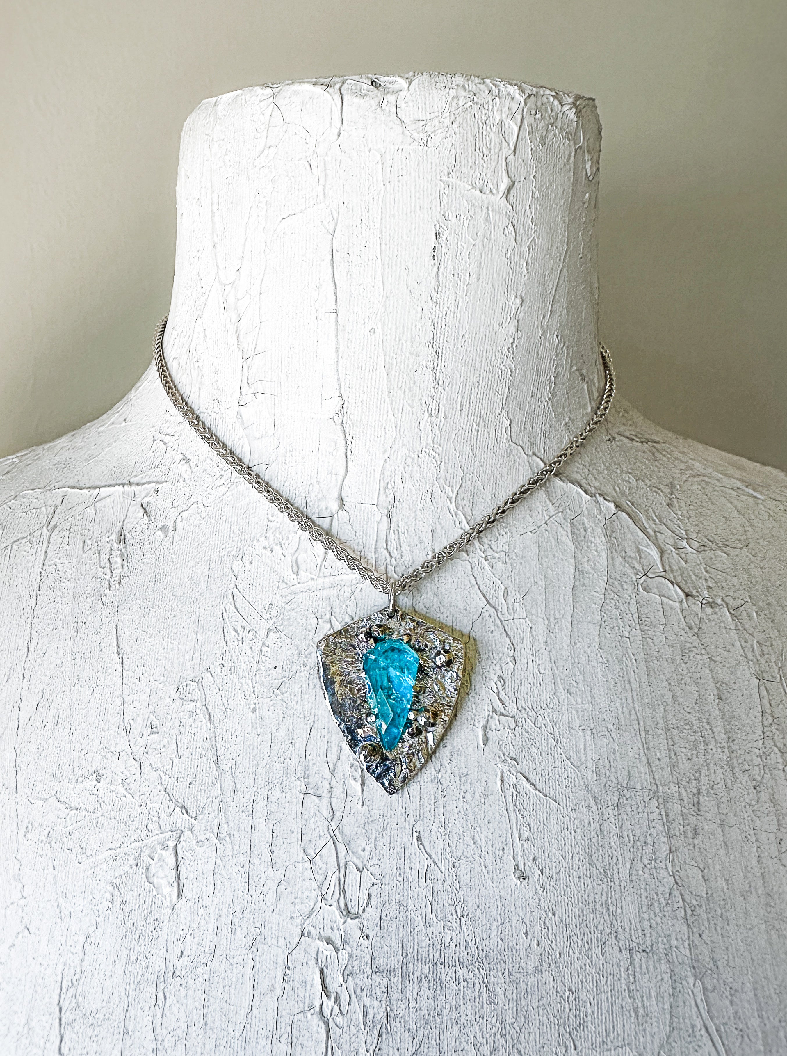 Ancient Apatite Shield Necklace