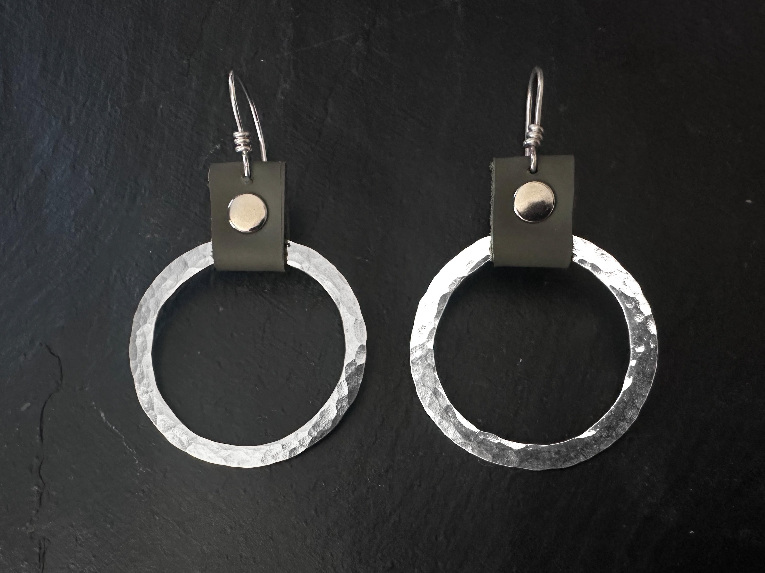 Take the Lead Earrings- Moss Leather Edition
