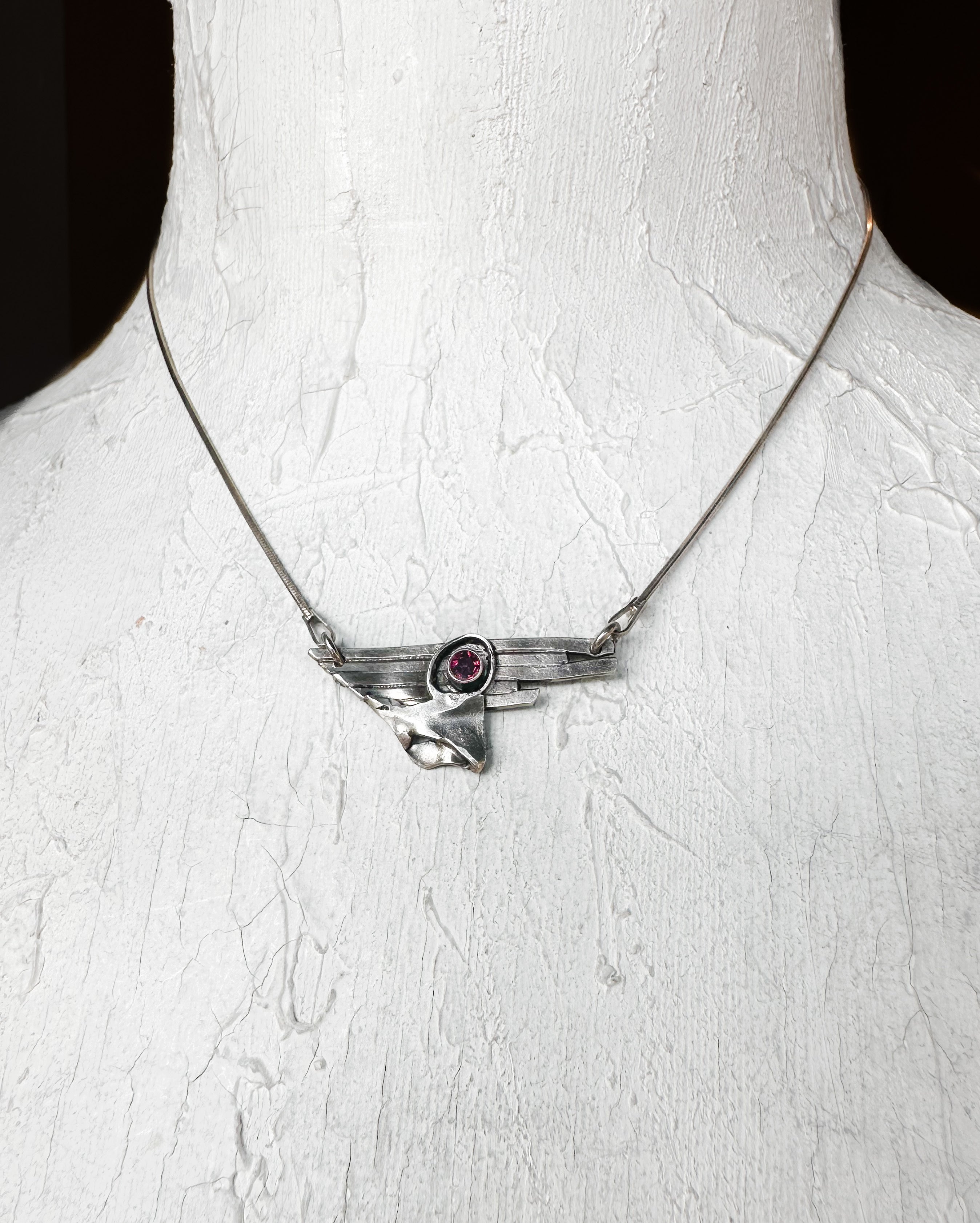 Crimson Relic Necklace with Garnet