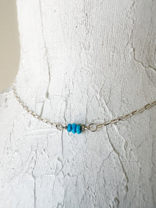 Turquoise on Silver Necklace