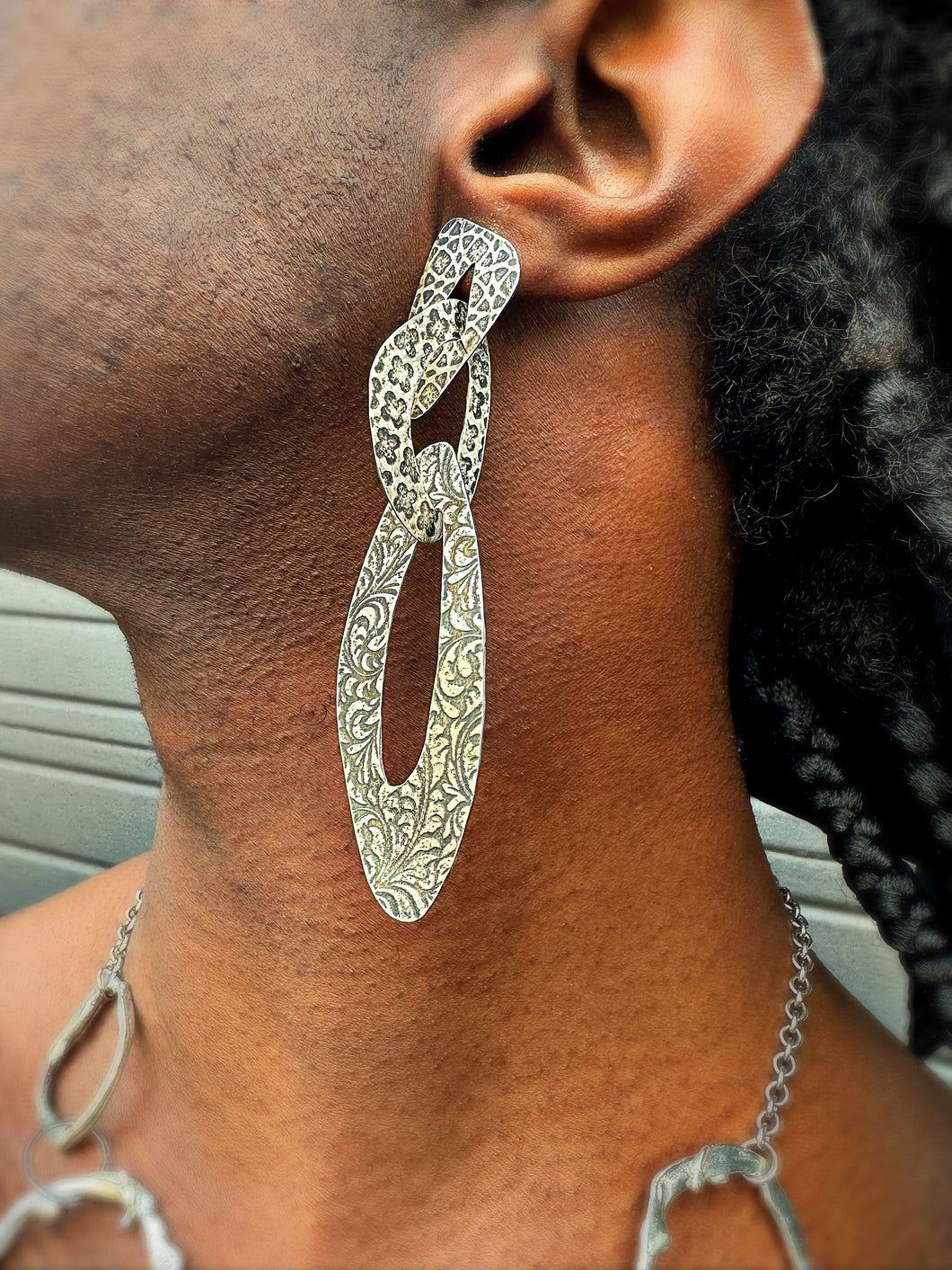 Textured Calder Link Earrings  SOLD!!!