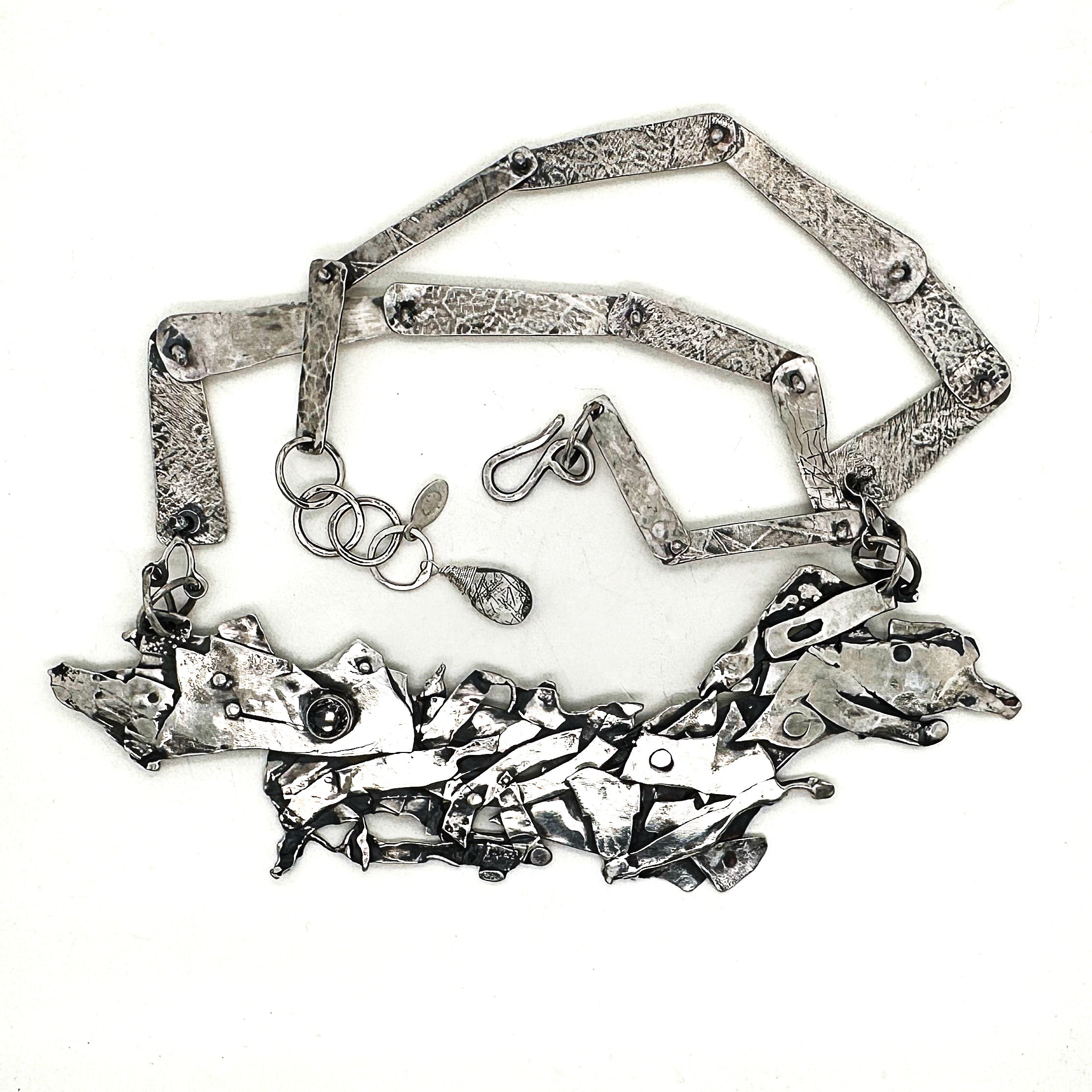 Urban Mosaic Necklace-Tourmalinated Quartz