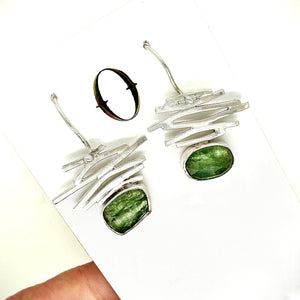 Confetti Earrings with Green Kyanite