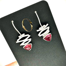Load image into Gallery viewer, Confetti Earrings with Garnet