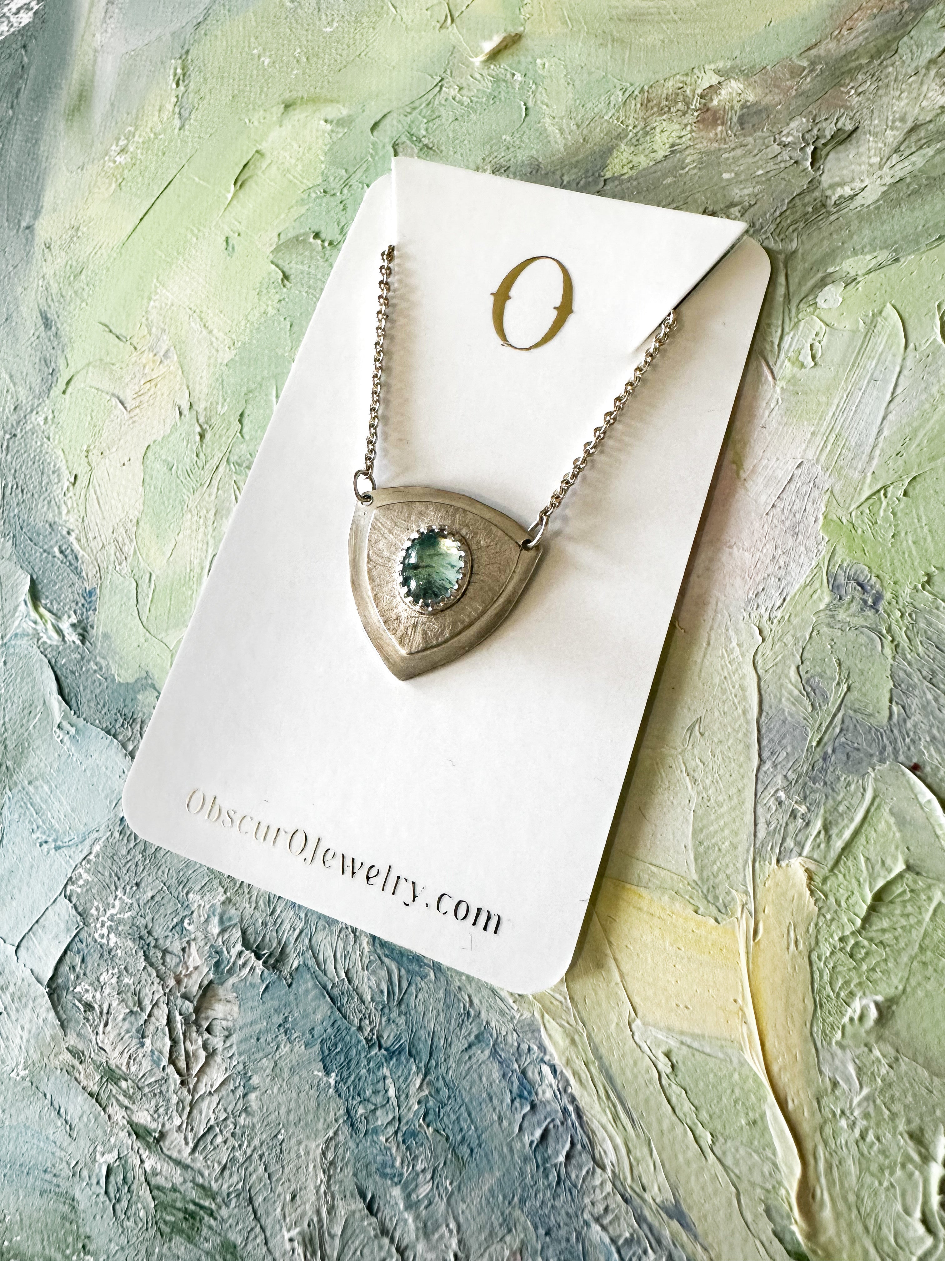 Aquamarine Shield Necklace