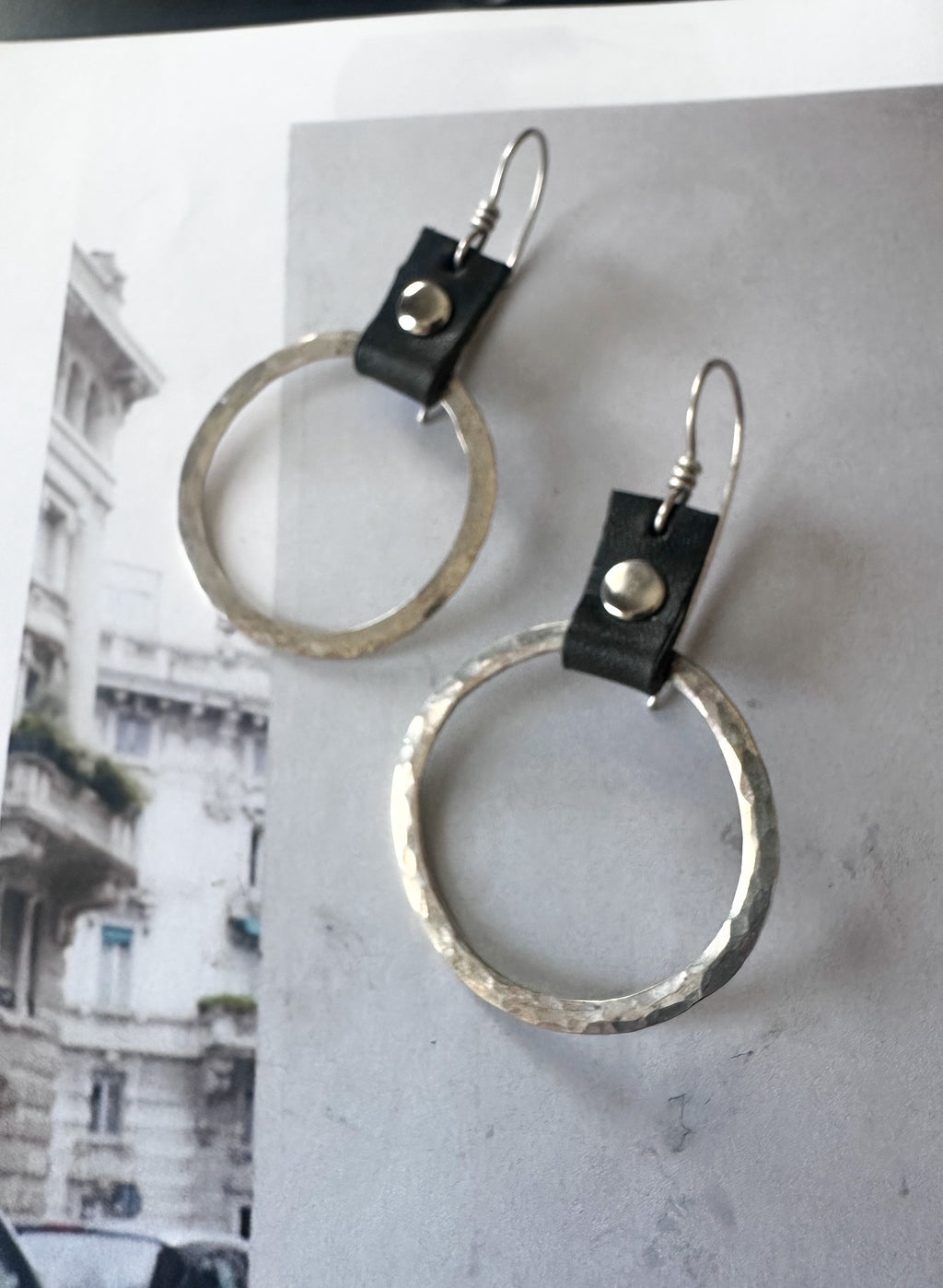 Take the Lead Earrings- Black Leather Edition