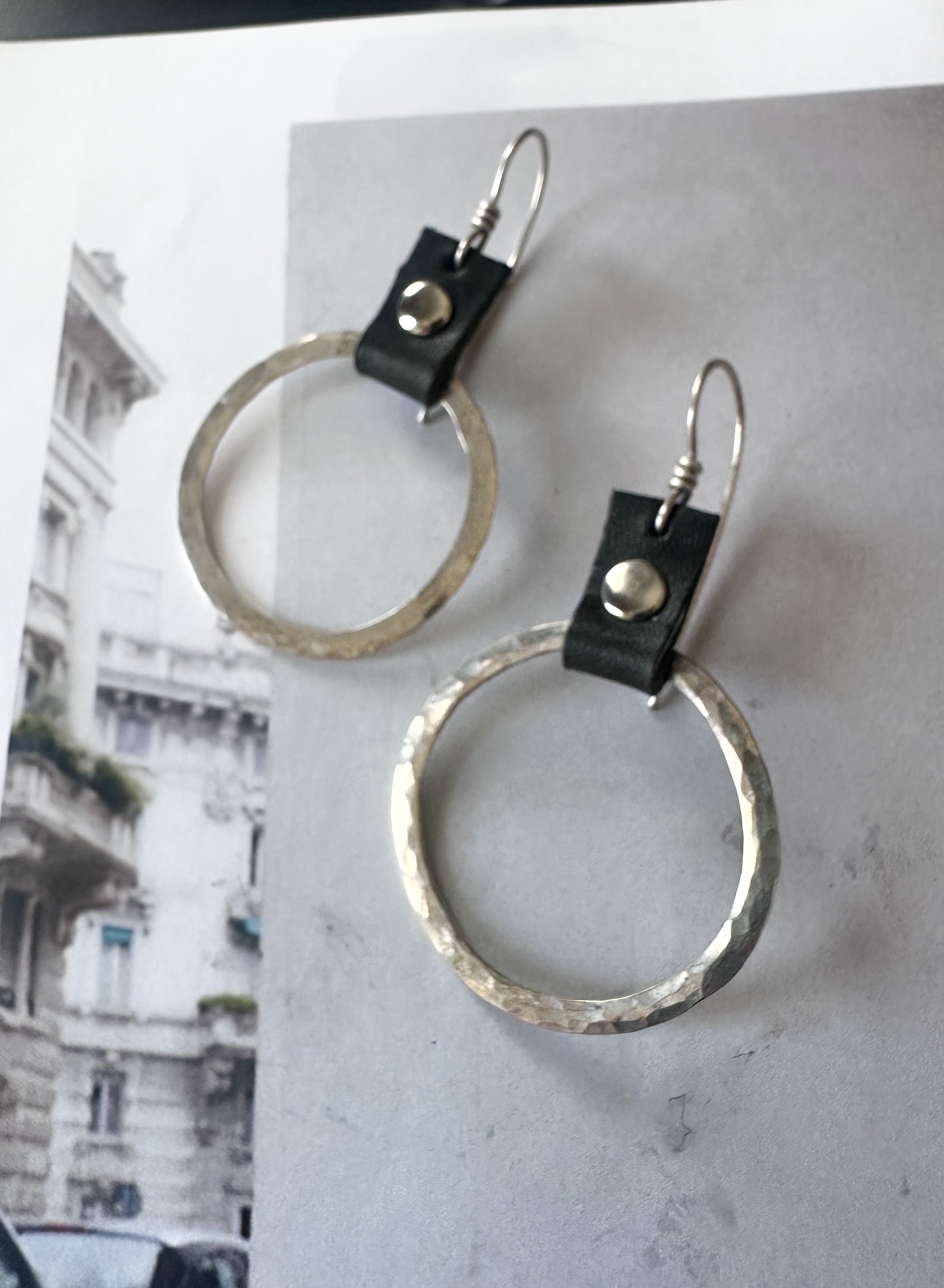 Take the Lead Earrings- Black Leather Edition