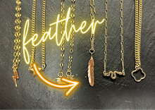 Load image into Gallery viewer, Gold Feather Necklace