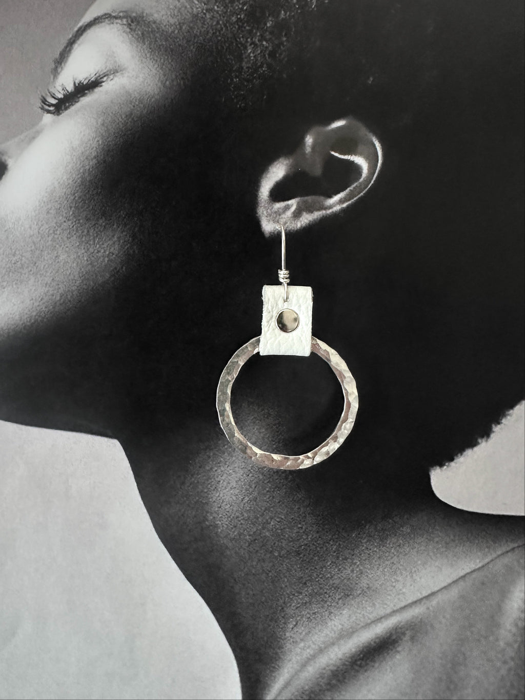 Take the Lead Earrings- White Leather Edition