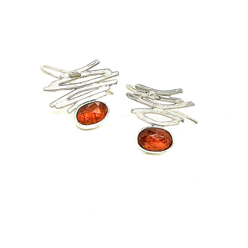 Confetti Earrings with Orange Kyanite