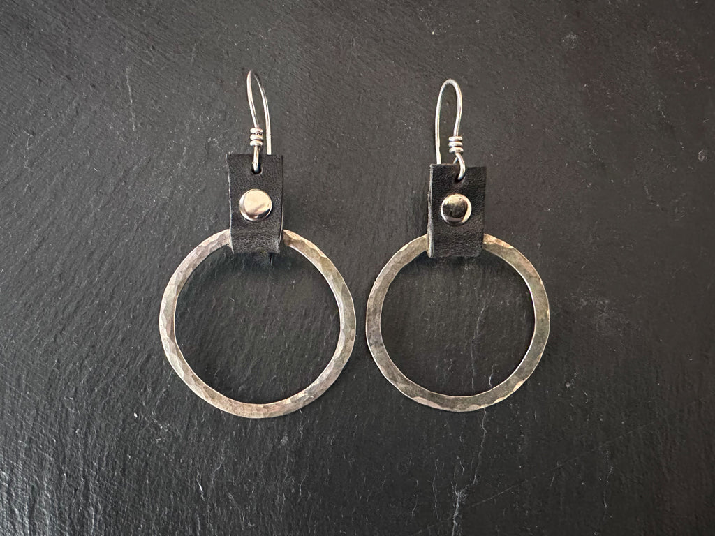Take the Lead Earrings- Black Leather Edition