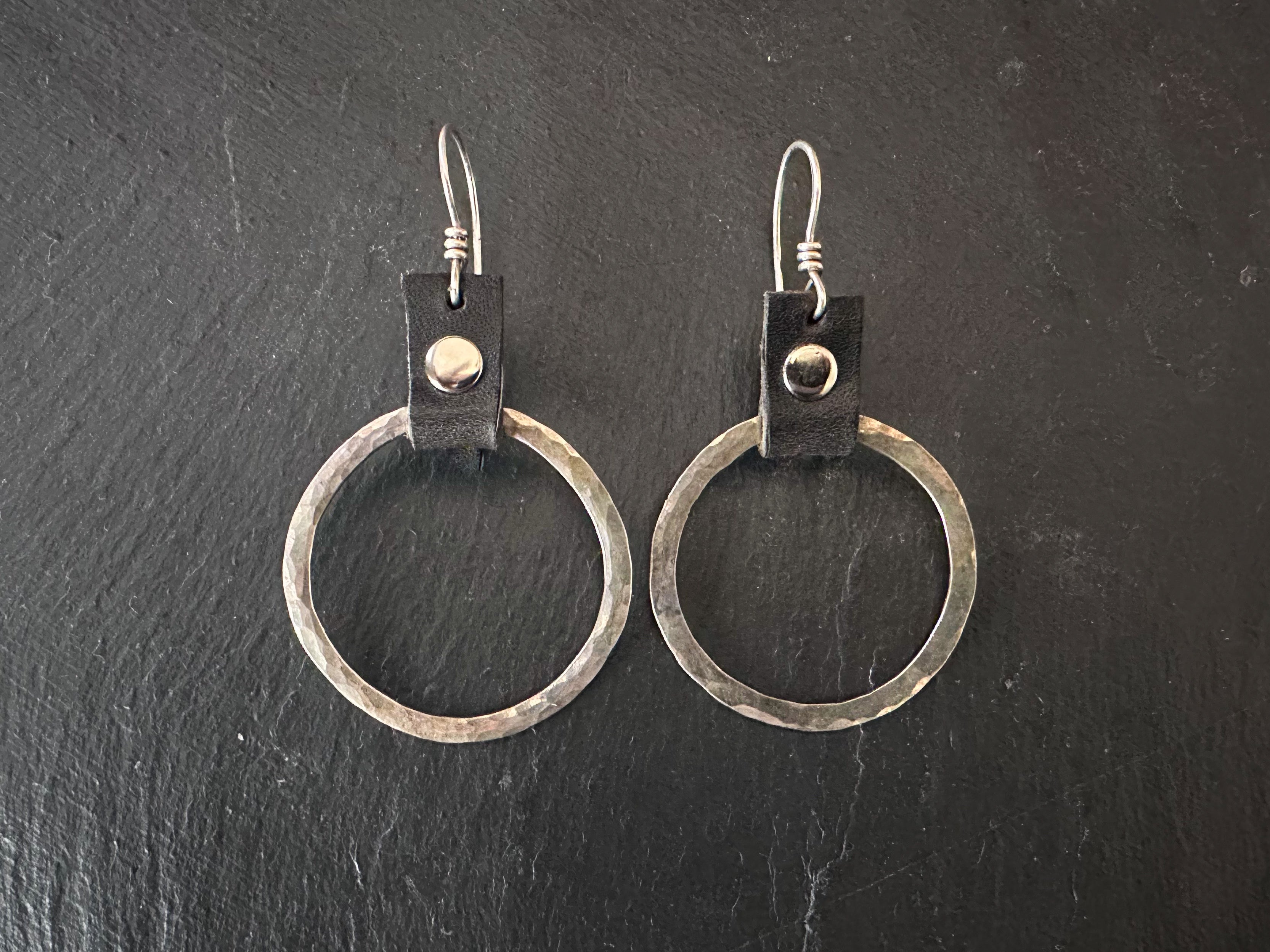 Take the Lead Earrings- Black Leather Edition