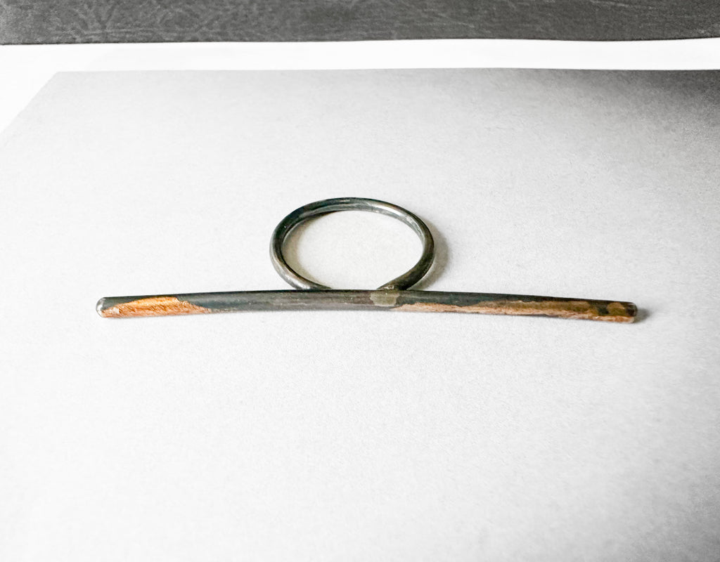 Silver and Gold Bar Ring
