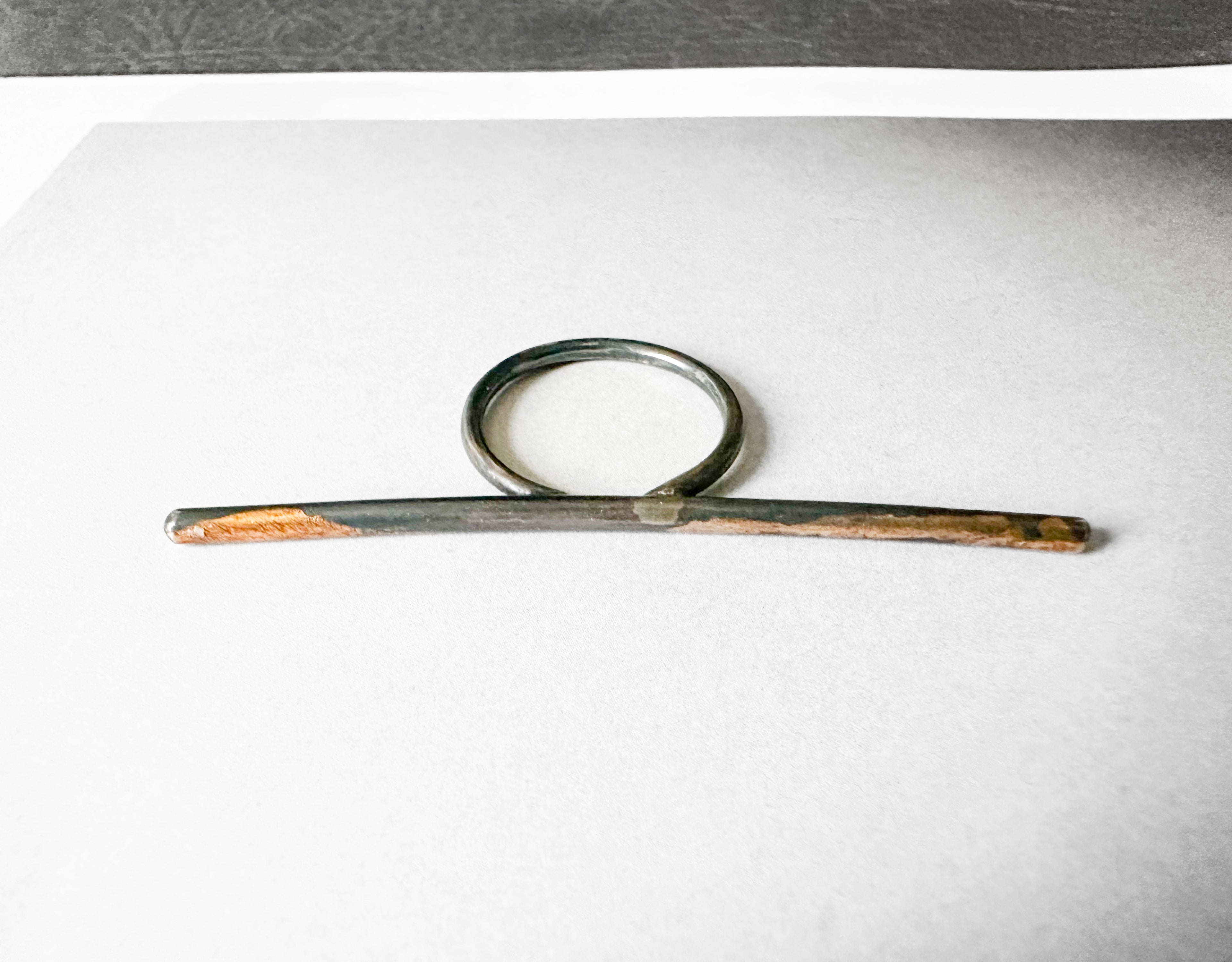Silver and Gold Bar Ring
