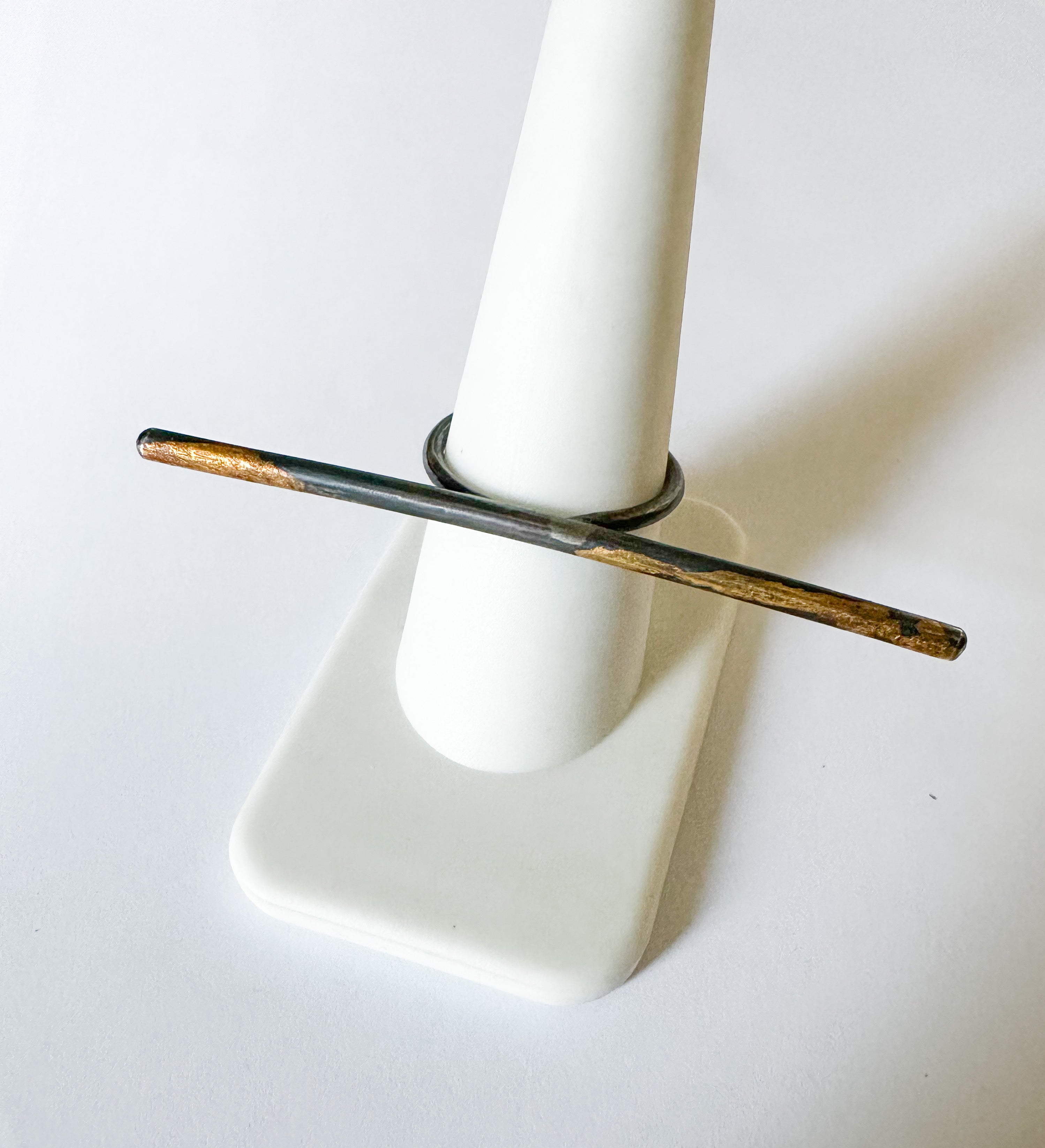 Silver and Gold Bar Ring