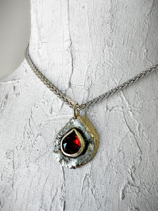 Garnet Rain Drop Necklace