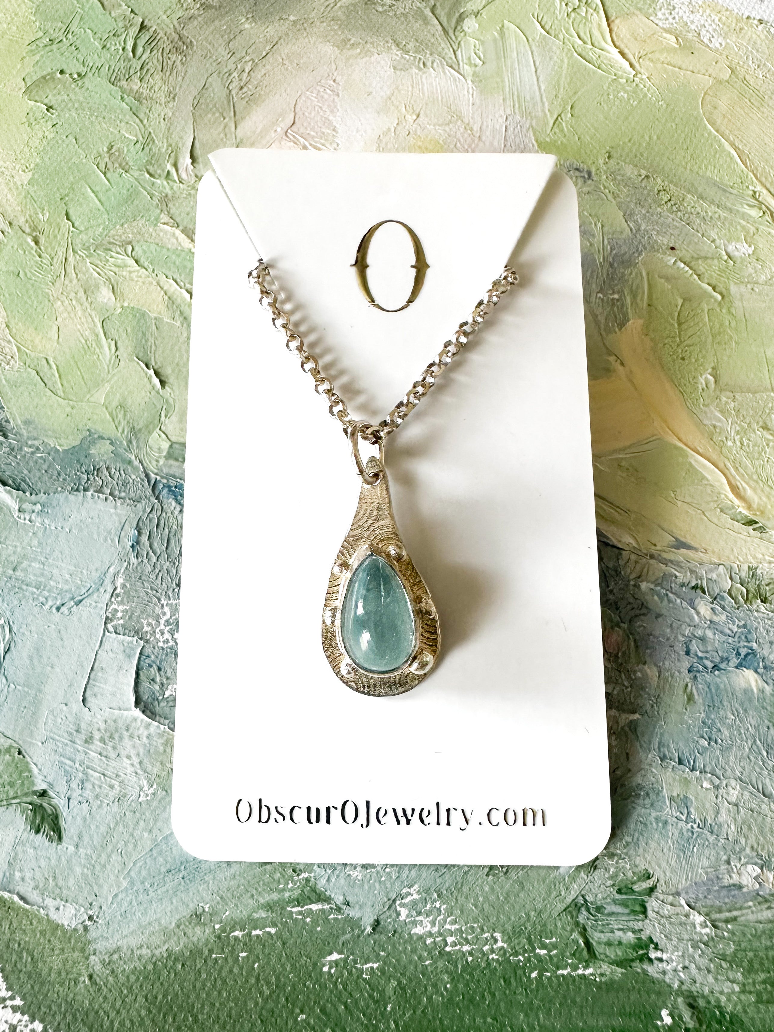 AquaMarine Rain Drop Necklace