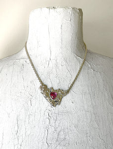 Ancient Shield Necklace - Pink Tourmaline