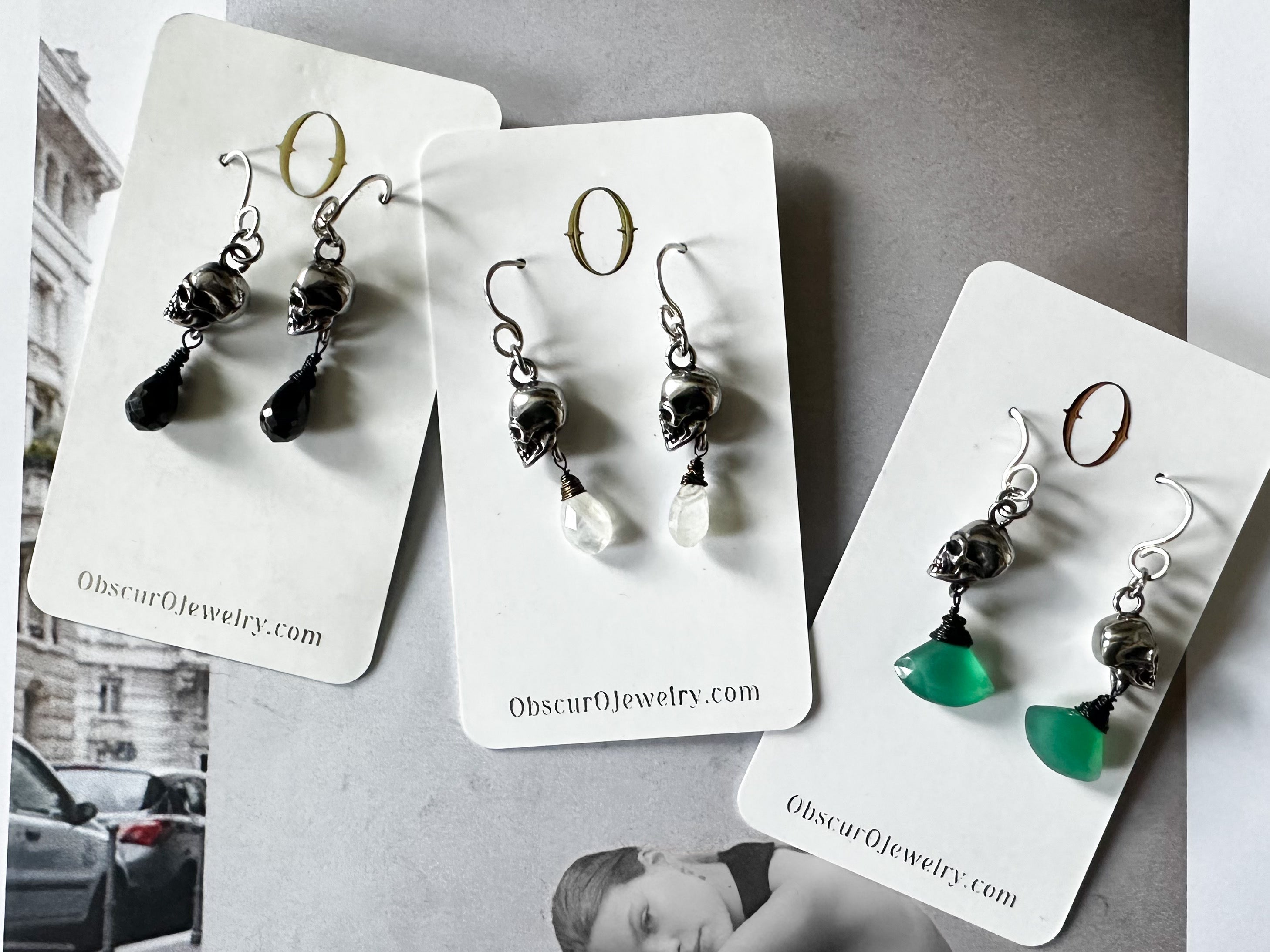 Skull & Gem Earrings