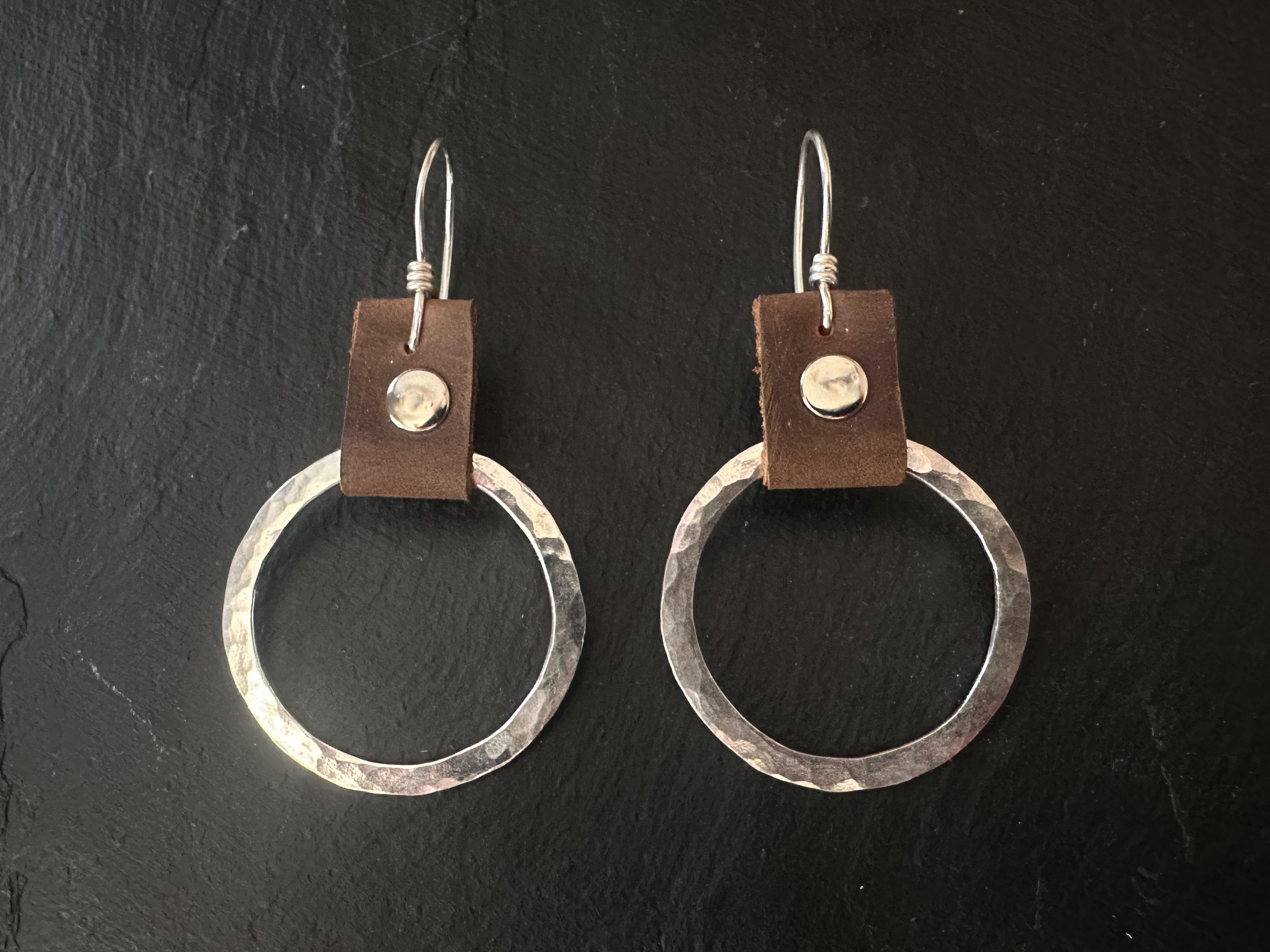 Take the Lead Earrings- Brown Leather Edition