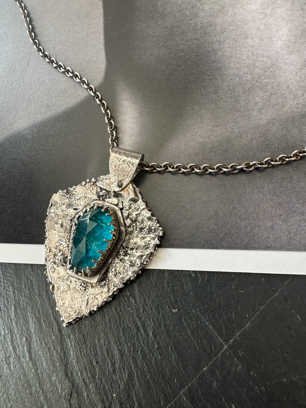 Ancient Apatite Shield Necklace