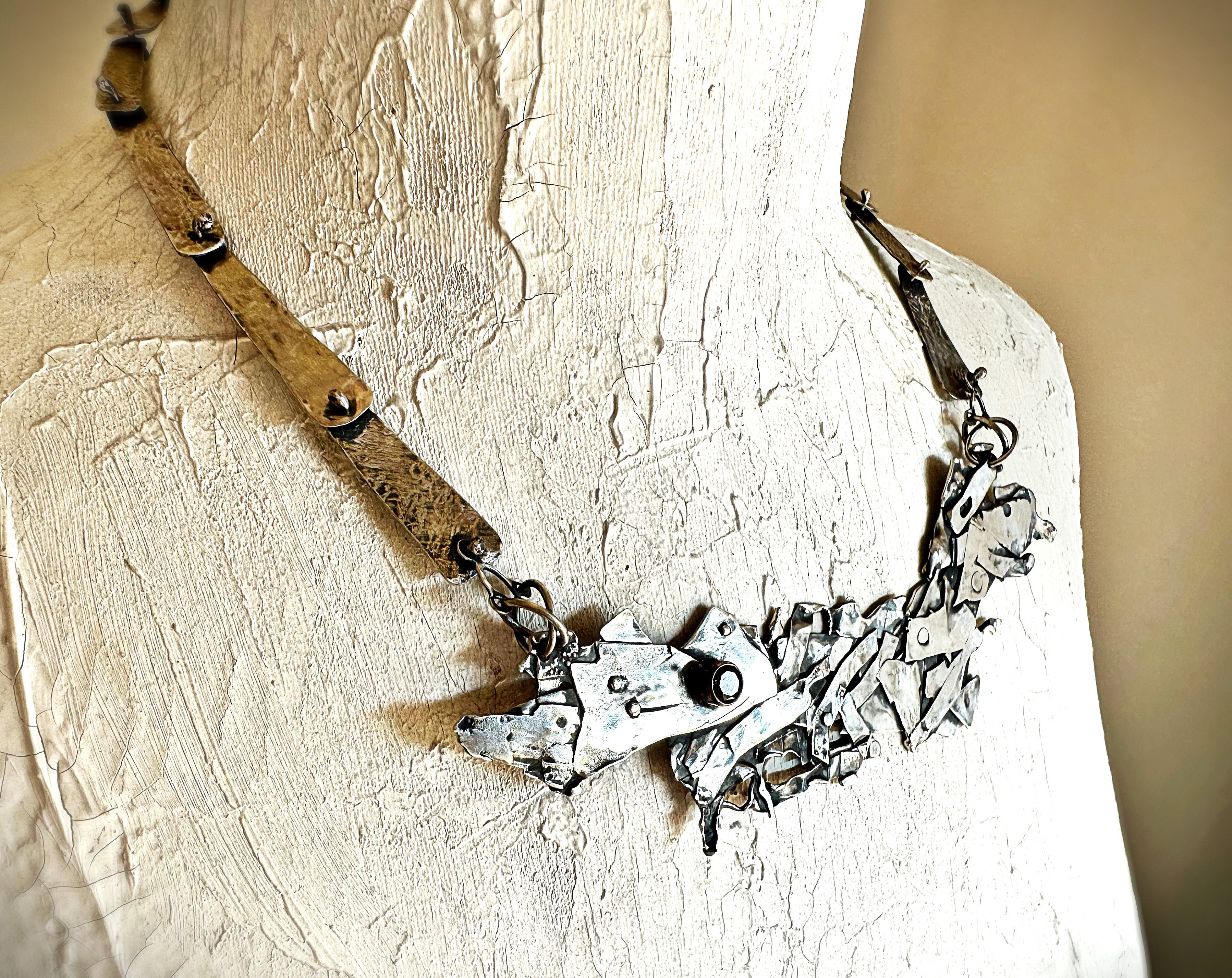 Urban Mosaic Necklace-Tourmalinated Quartz