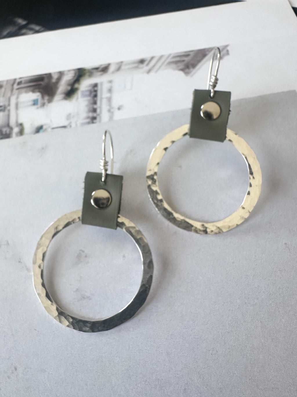 Take the Lead Earrings- Moss Leather Edition