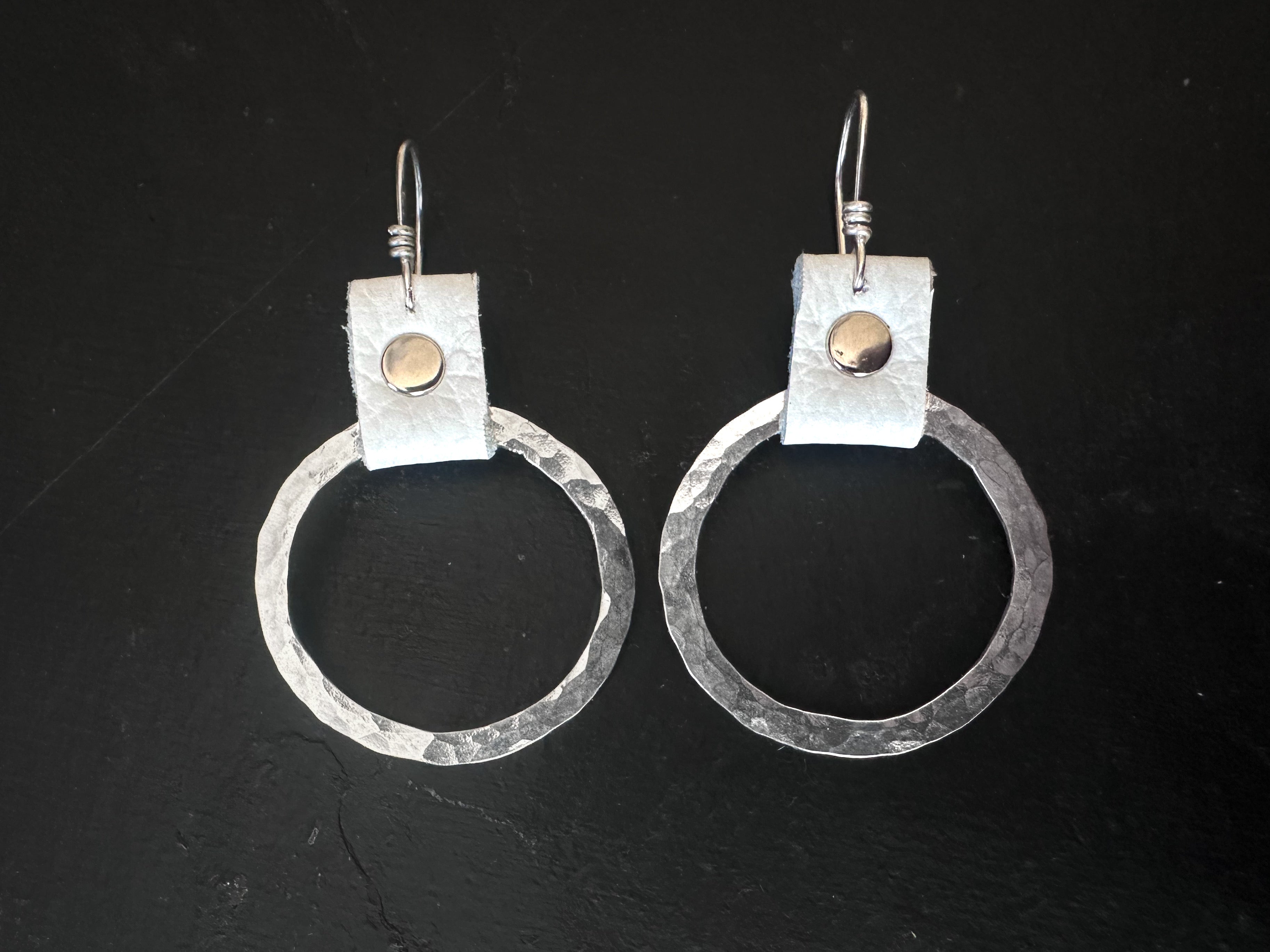 Take the Lead Earrings- White Leather Edition