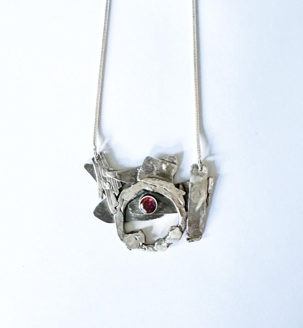 Defiant Future Necklace with Garnet
