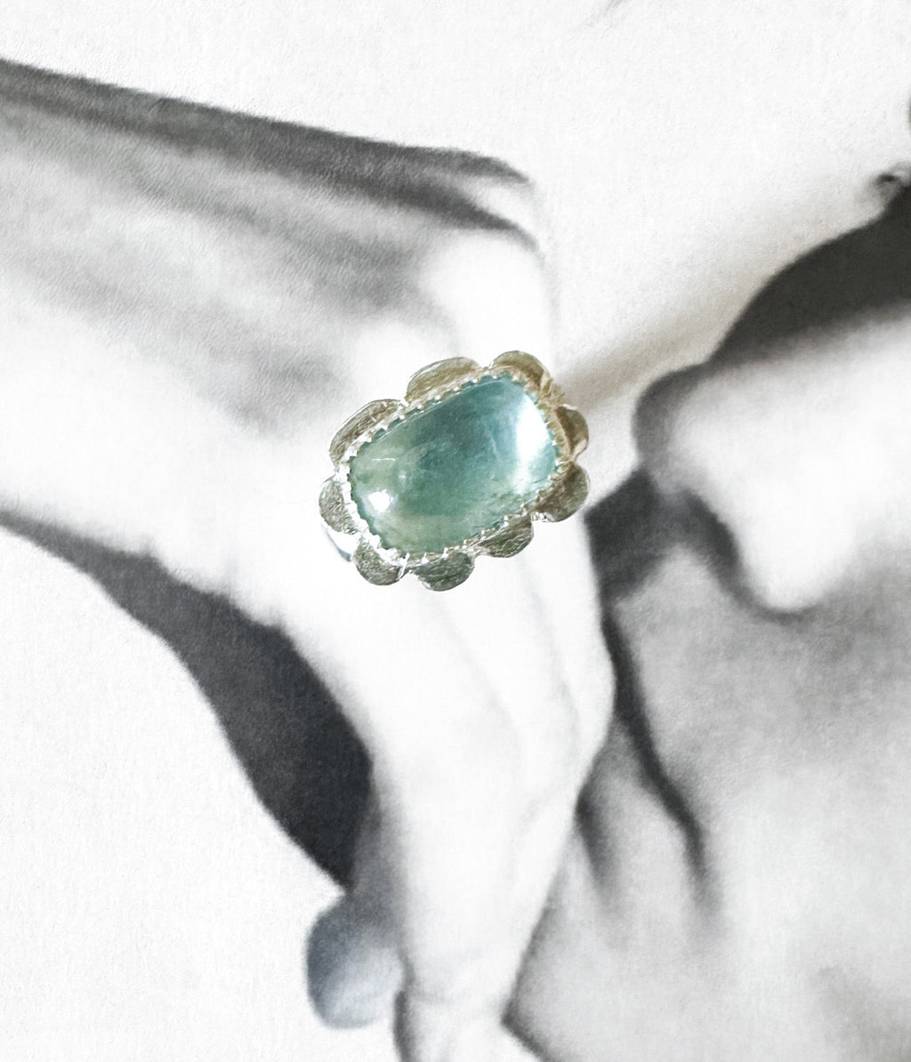 Aquamarine Spring Ring