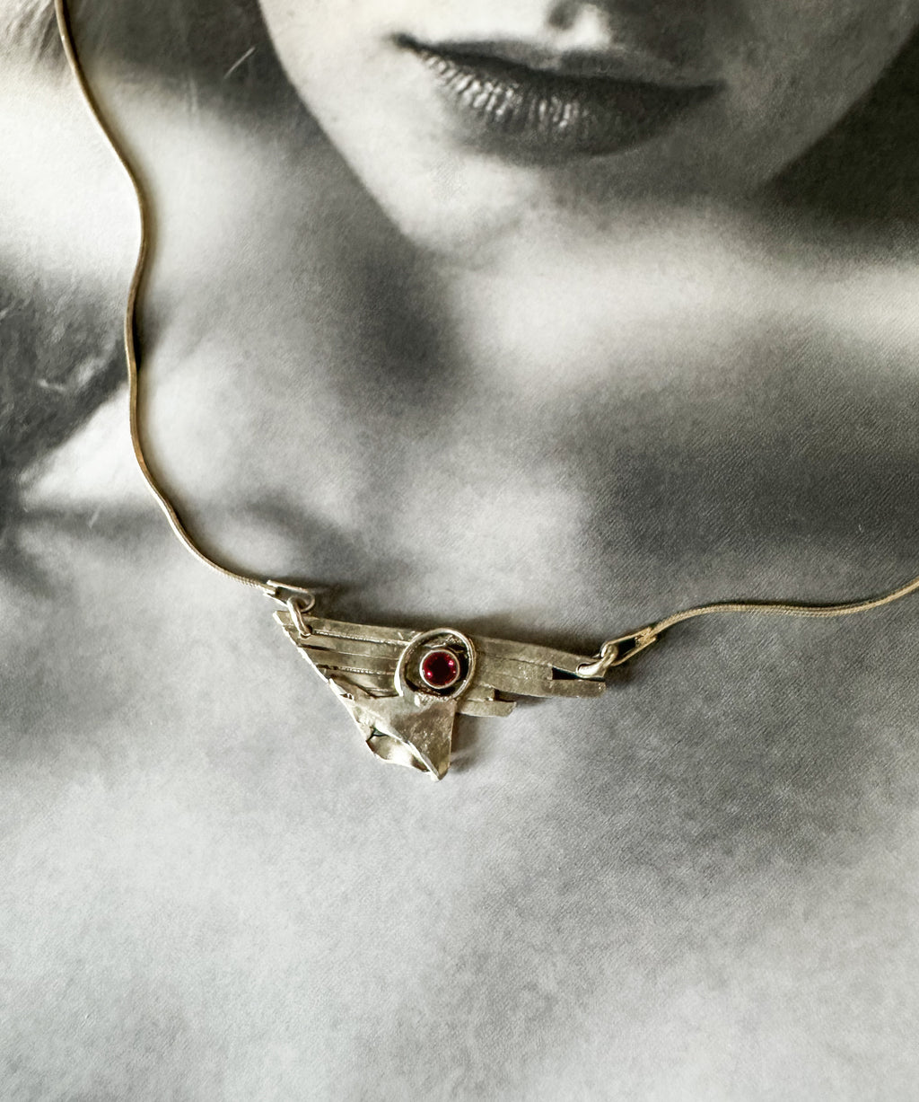 Crimson Relic Necklace with Garnet
