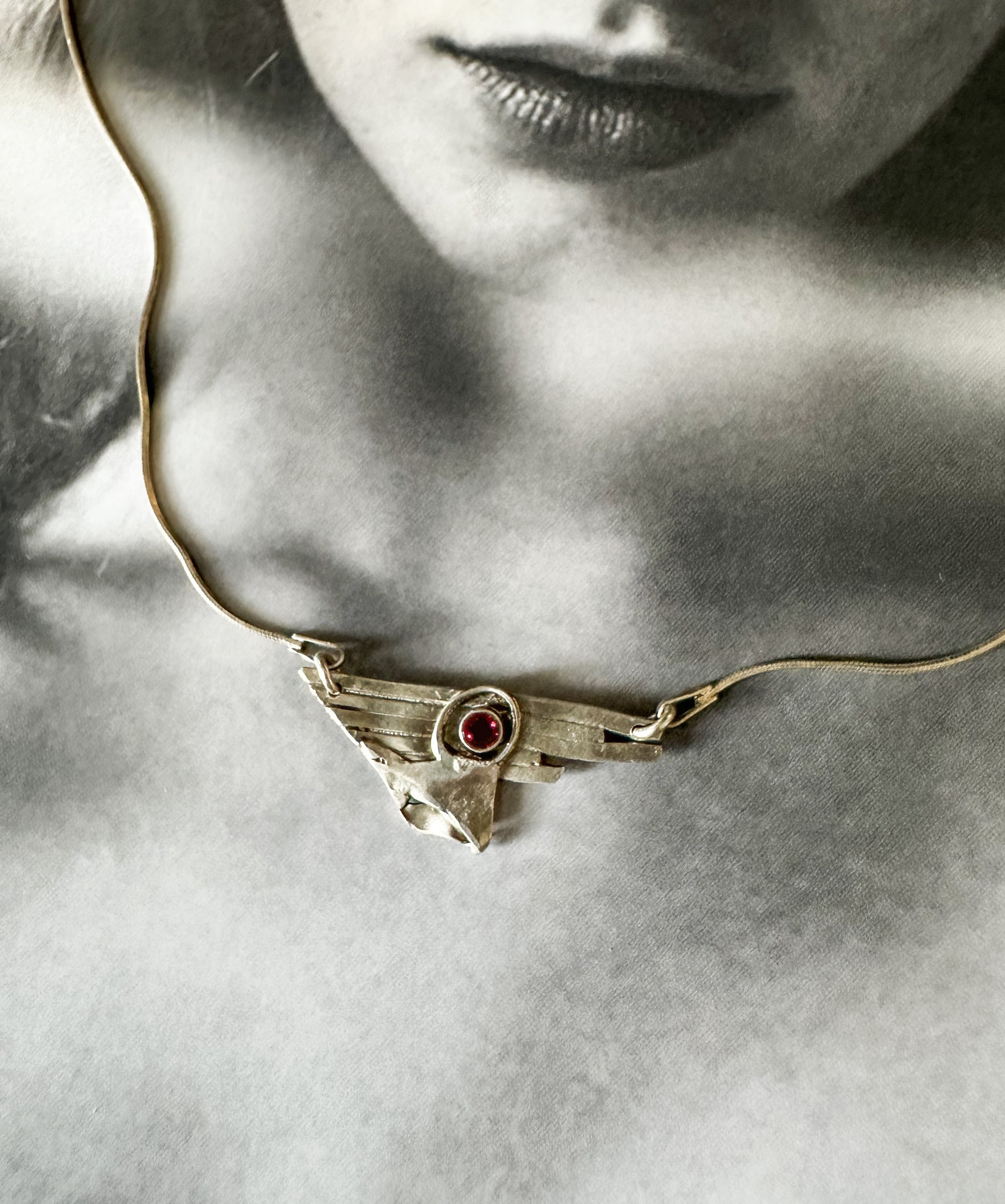 Crimson Relic Necklace with Garnet
