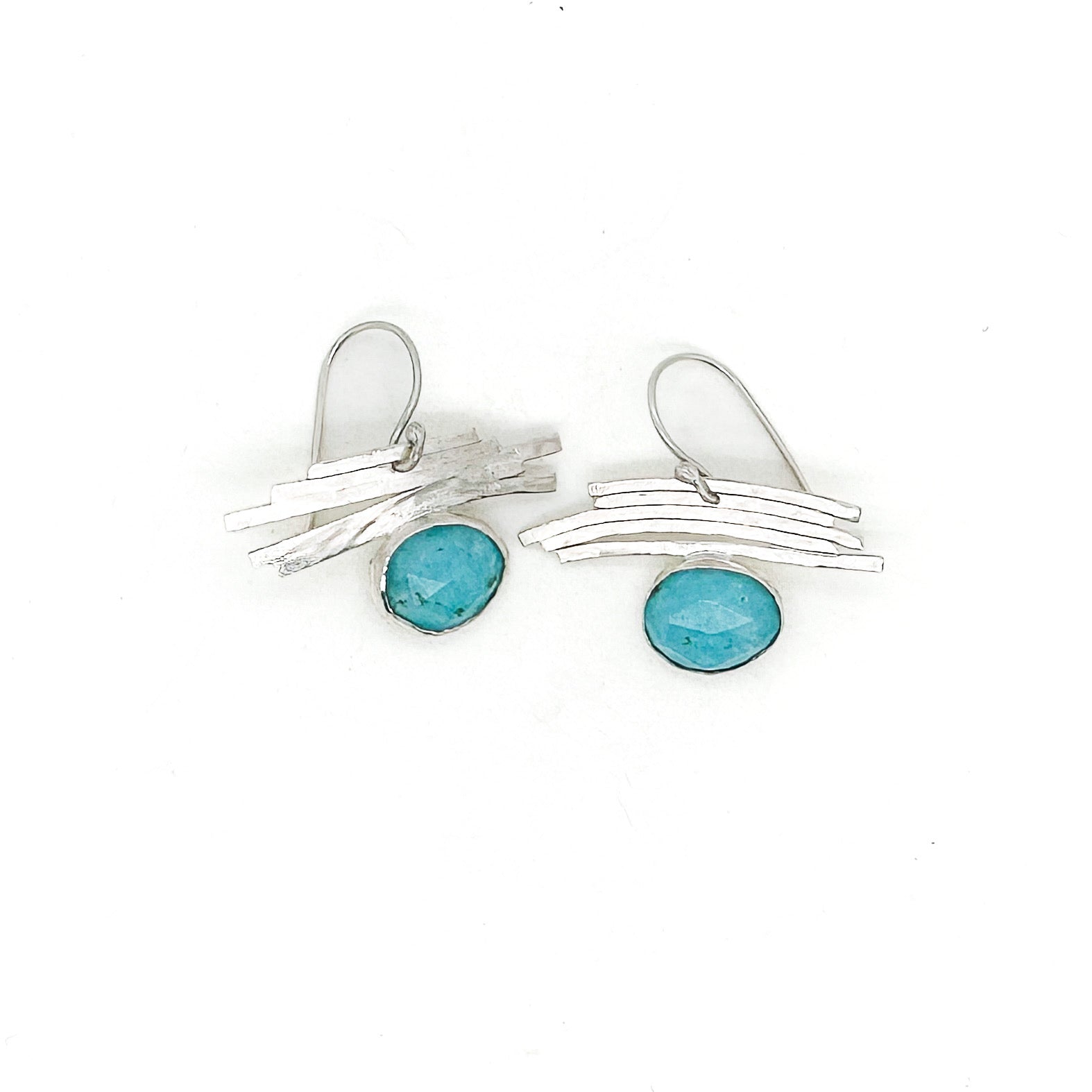Line & Stone Earrings- Larimar