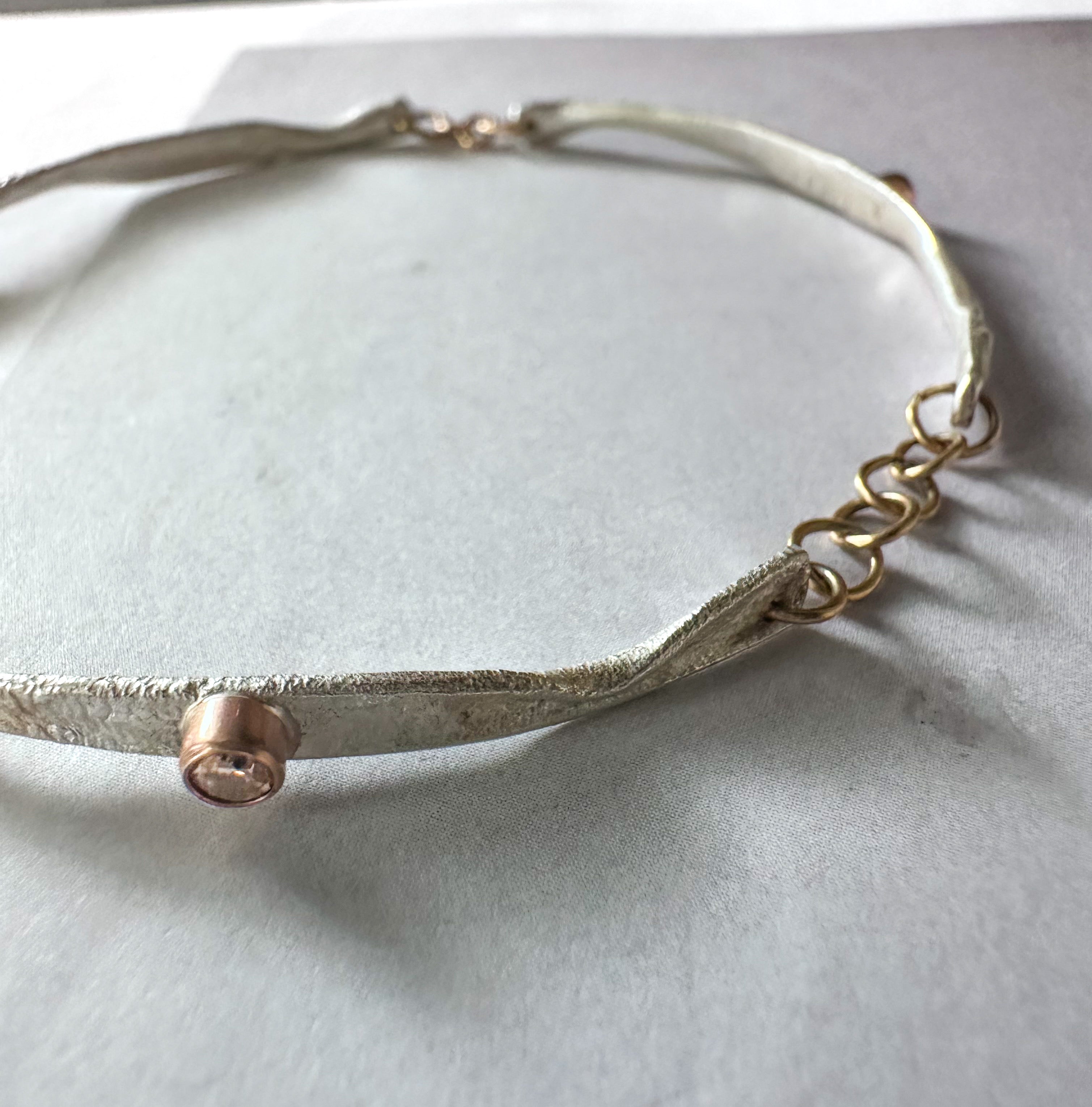 Distilled Rotation Bangle (with champagne quartz and gold accents)