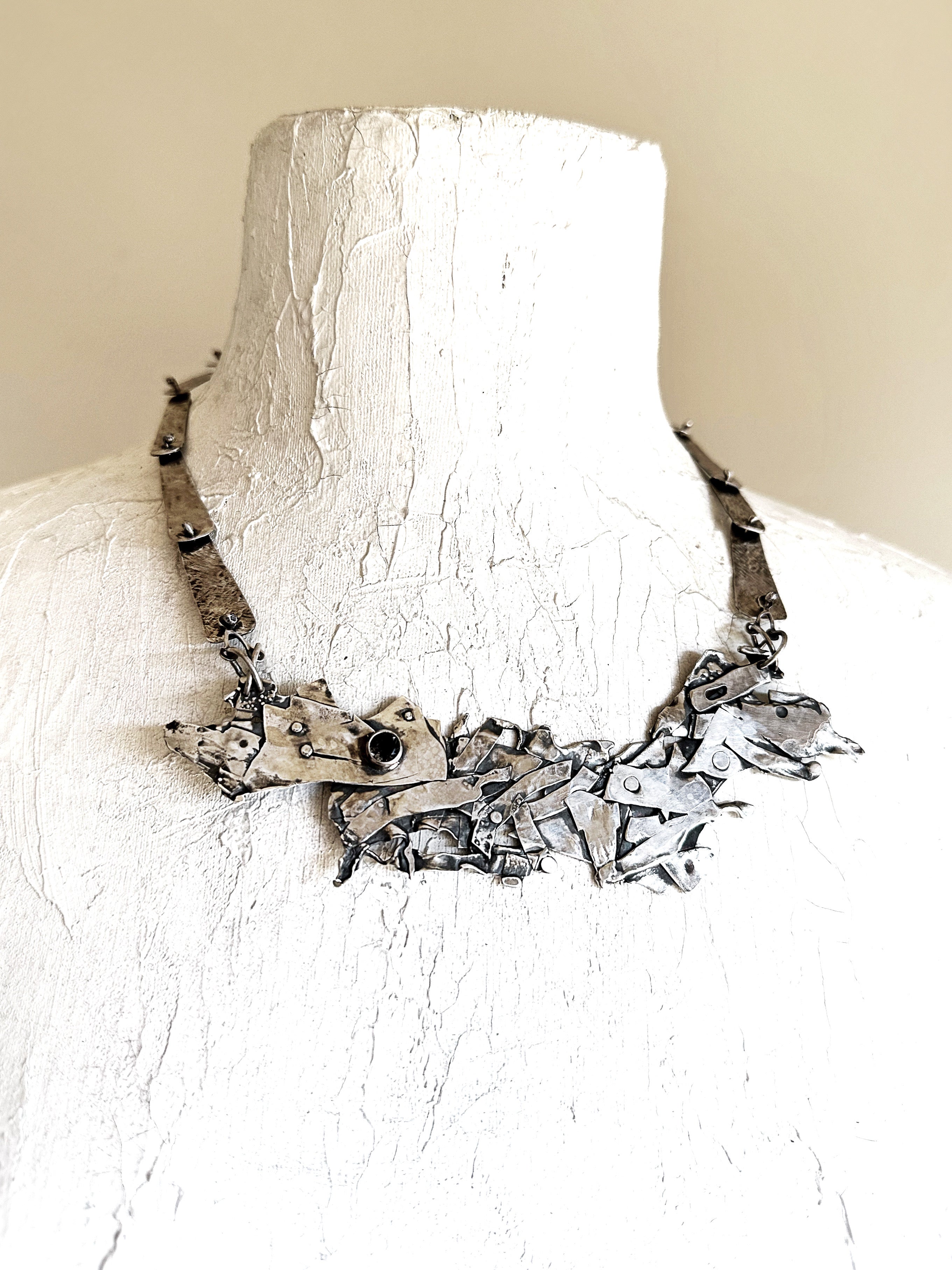 Urban Mosaic Necklace-Tourmalinated Quartz