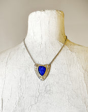 Load image into Gallery viewer, Ancient Shield Necklace in Monarch Blue Opal- “Constellation”
