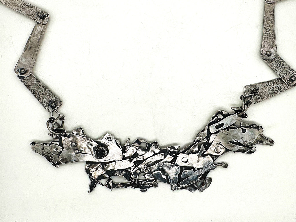 Urban Mosaic Necklace-Tourmalinated Quartz