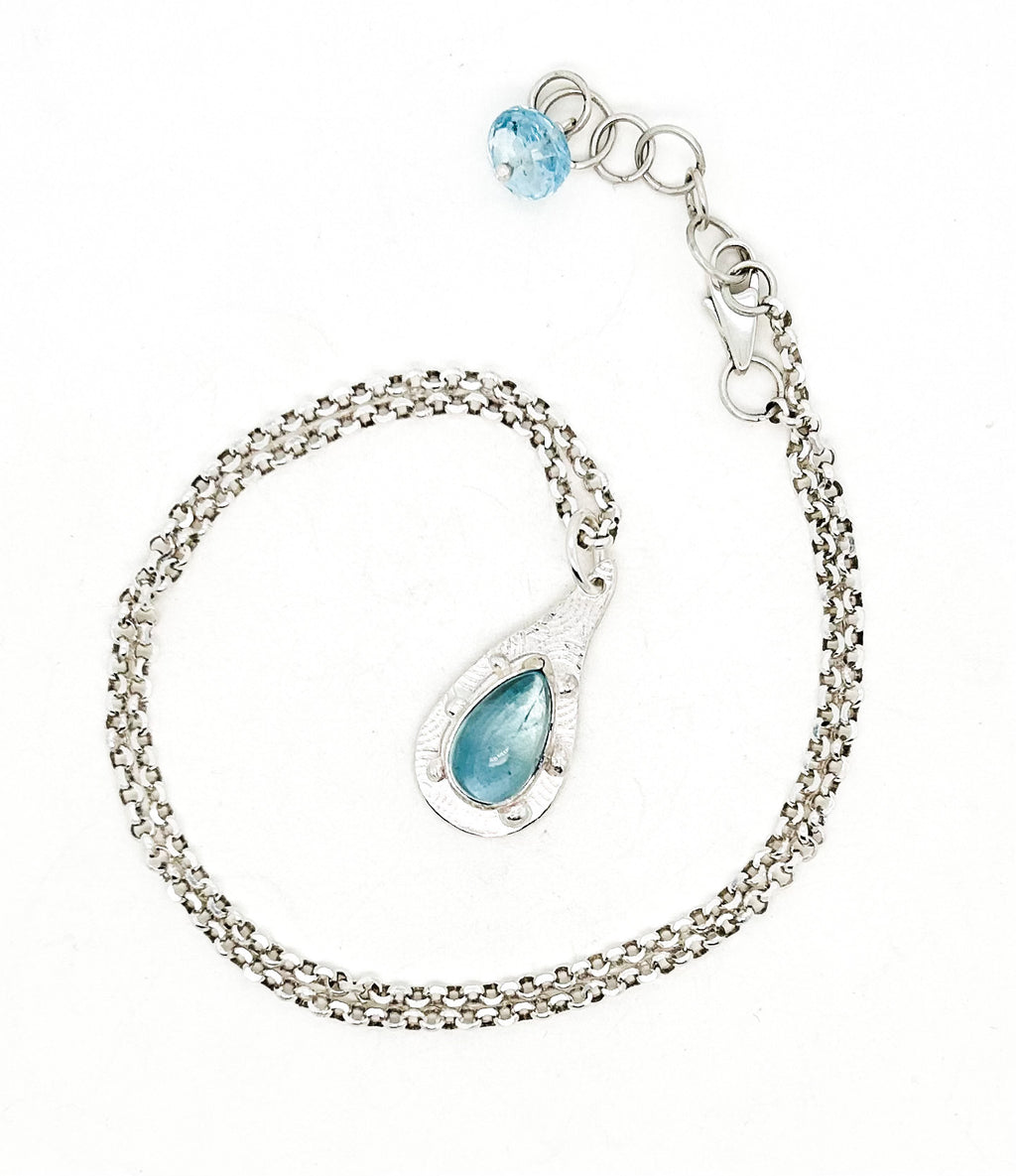 AquaMarine Rain Drop Necklace