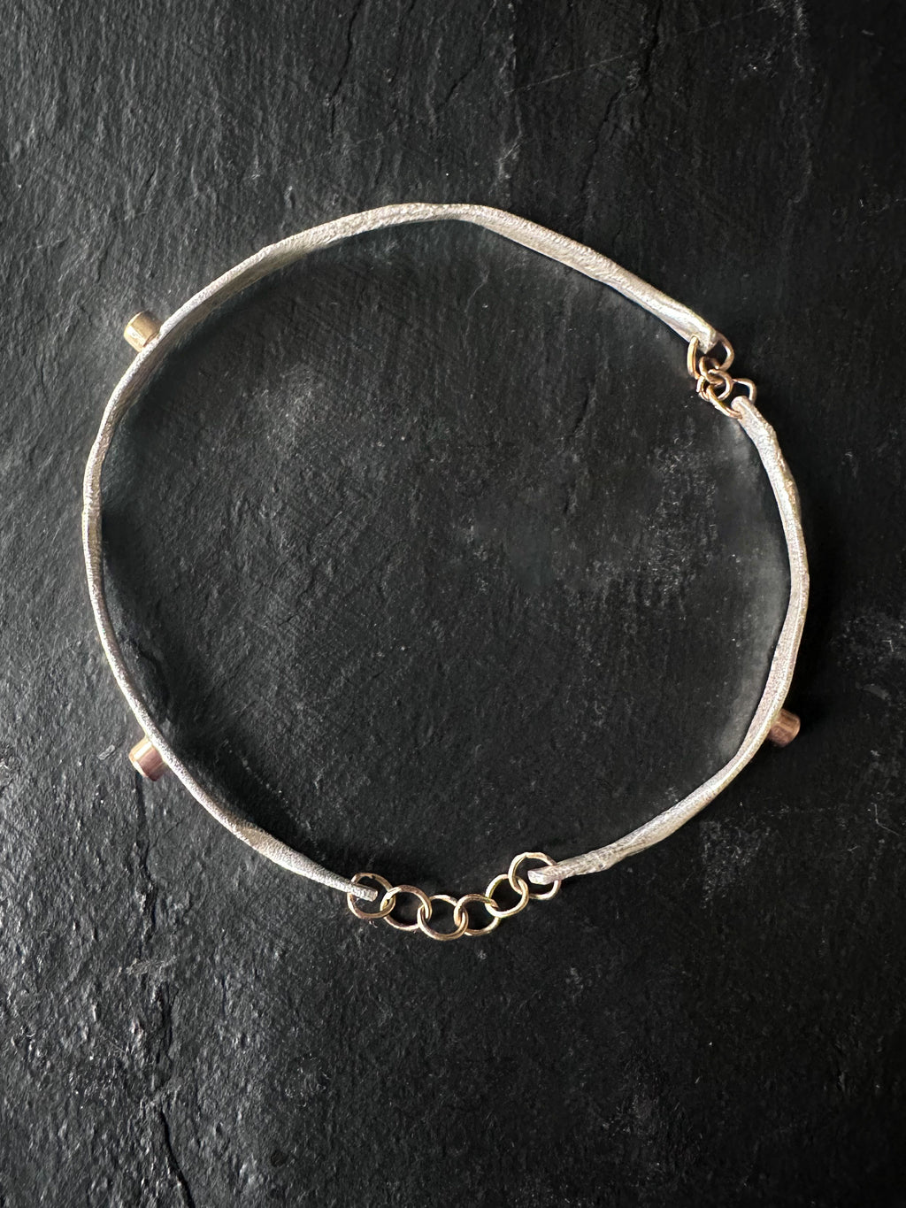 Distilled Rotation Bangle (with champagne quartz and gold accents)