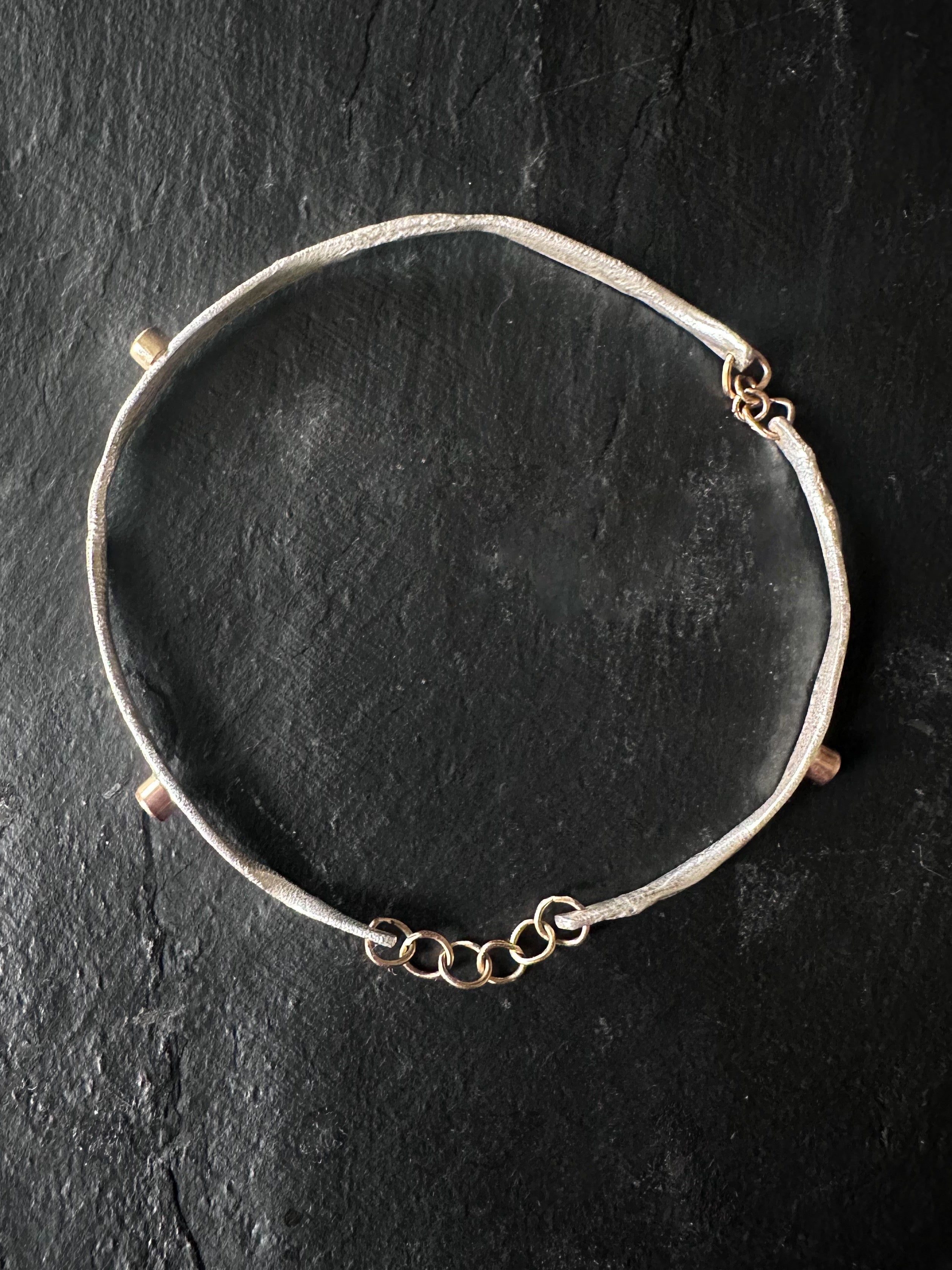 Distilled Rotation Bangle (with champagne quartz and gold accents)