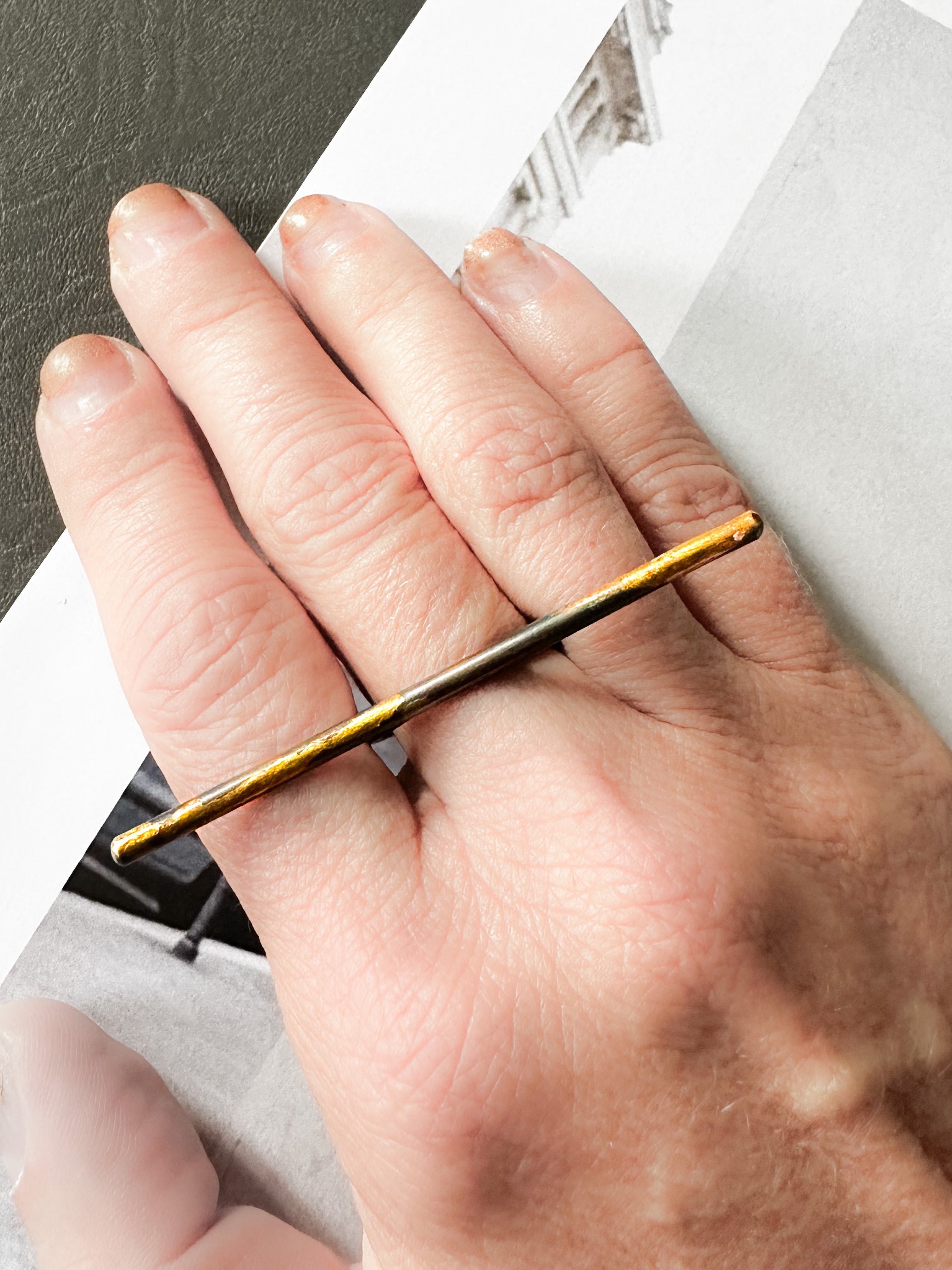 Silver and Gold Bar Ring